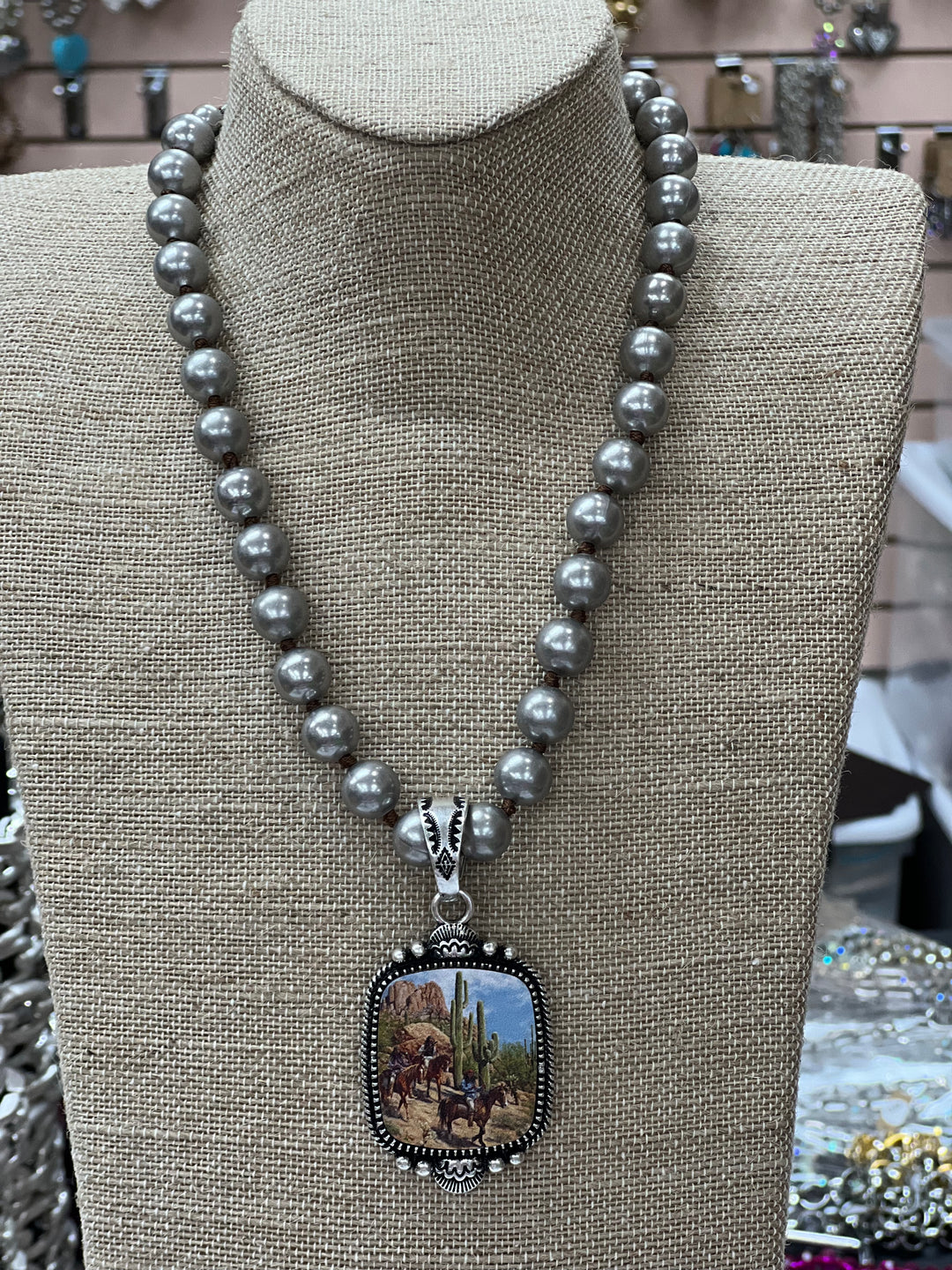 ATG Cactus Scene Navajo Pearl Necklace on Simply Obsessed