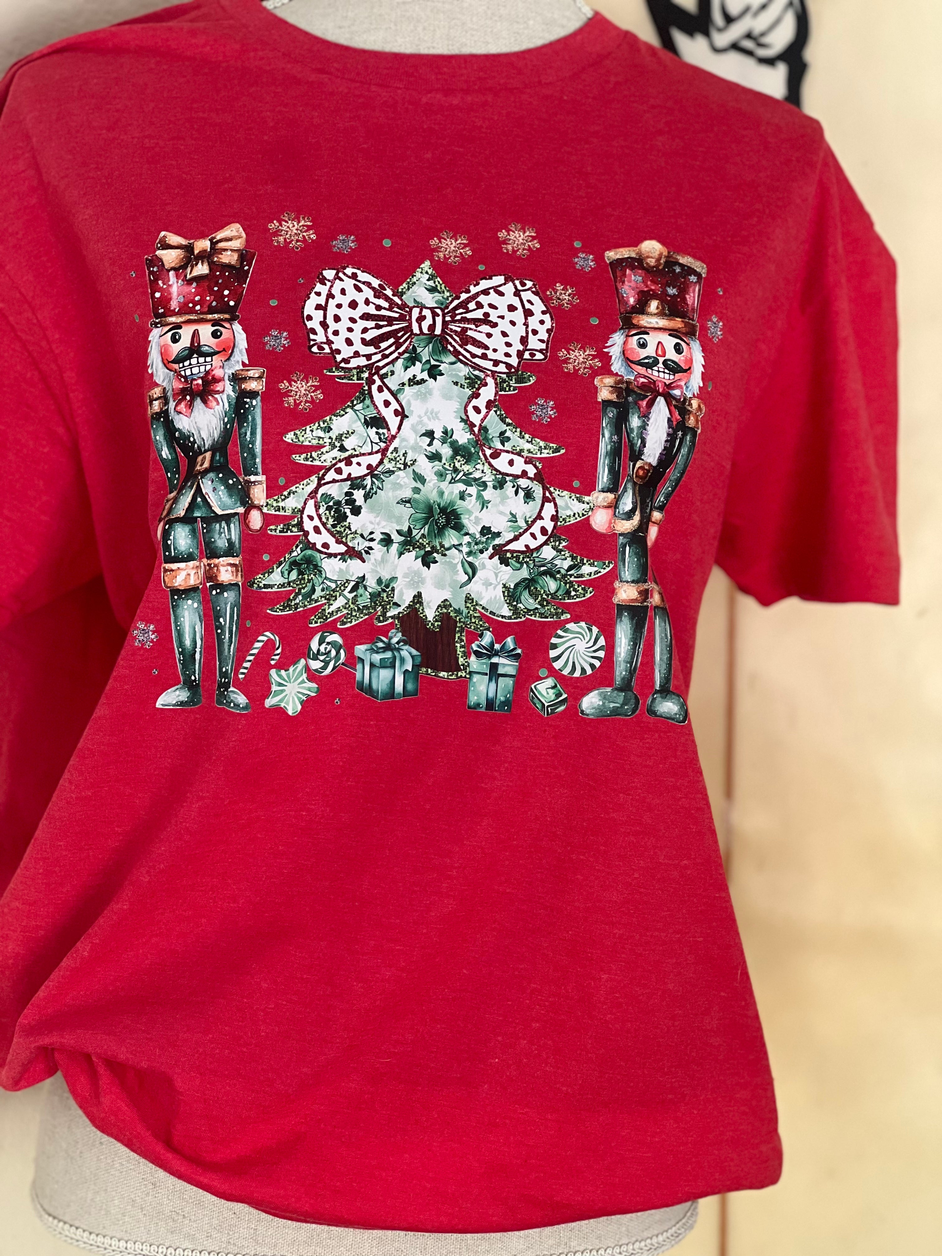 T-SHIRT JUNKIE Nutcracker & Christmas Tree Tee