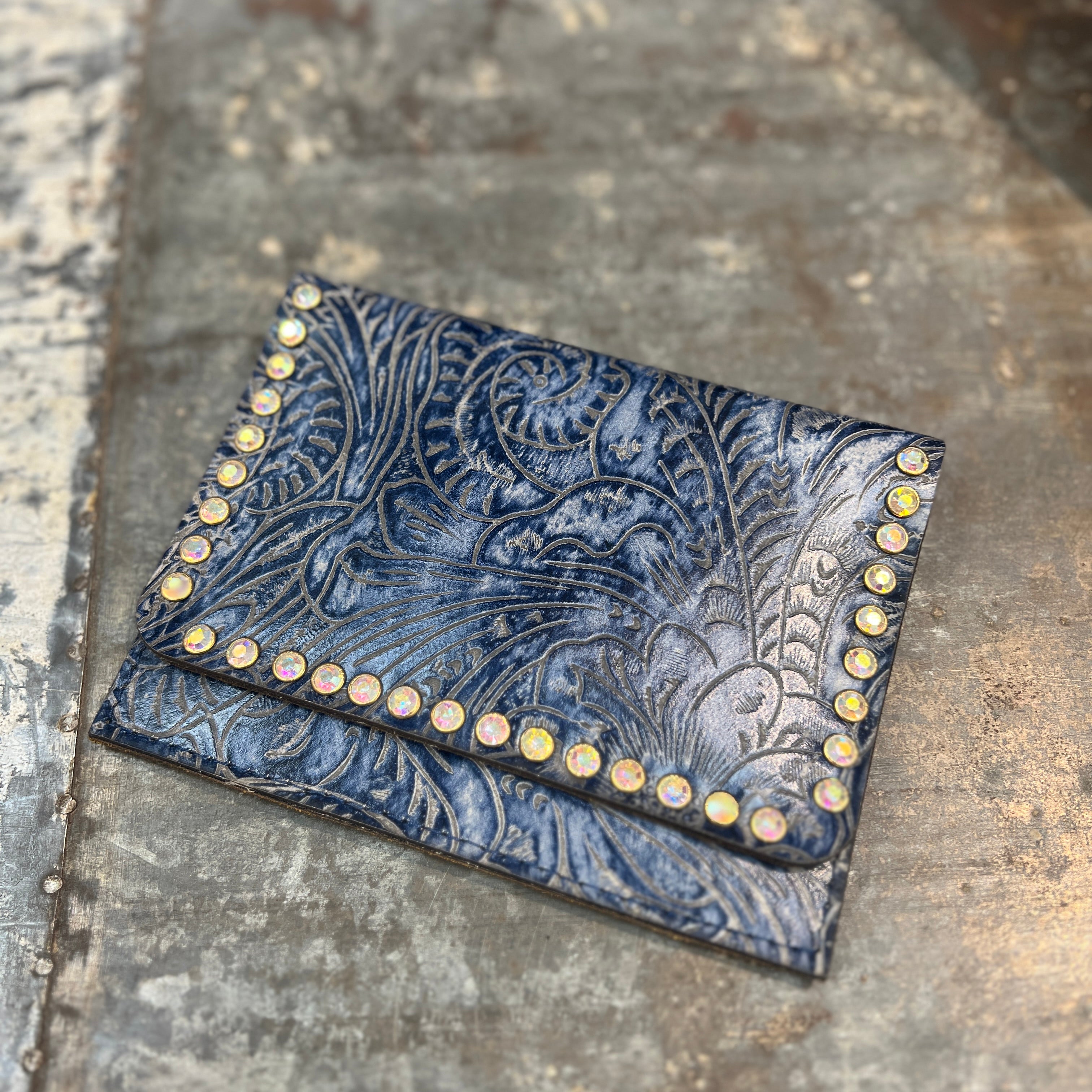 KIG Dark Blue Flora Wallet on Simply Obsessed