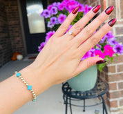 DIXIE ROSE 14K Gold Filled Turquoise Cross Bracelet on Simply Obsessed