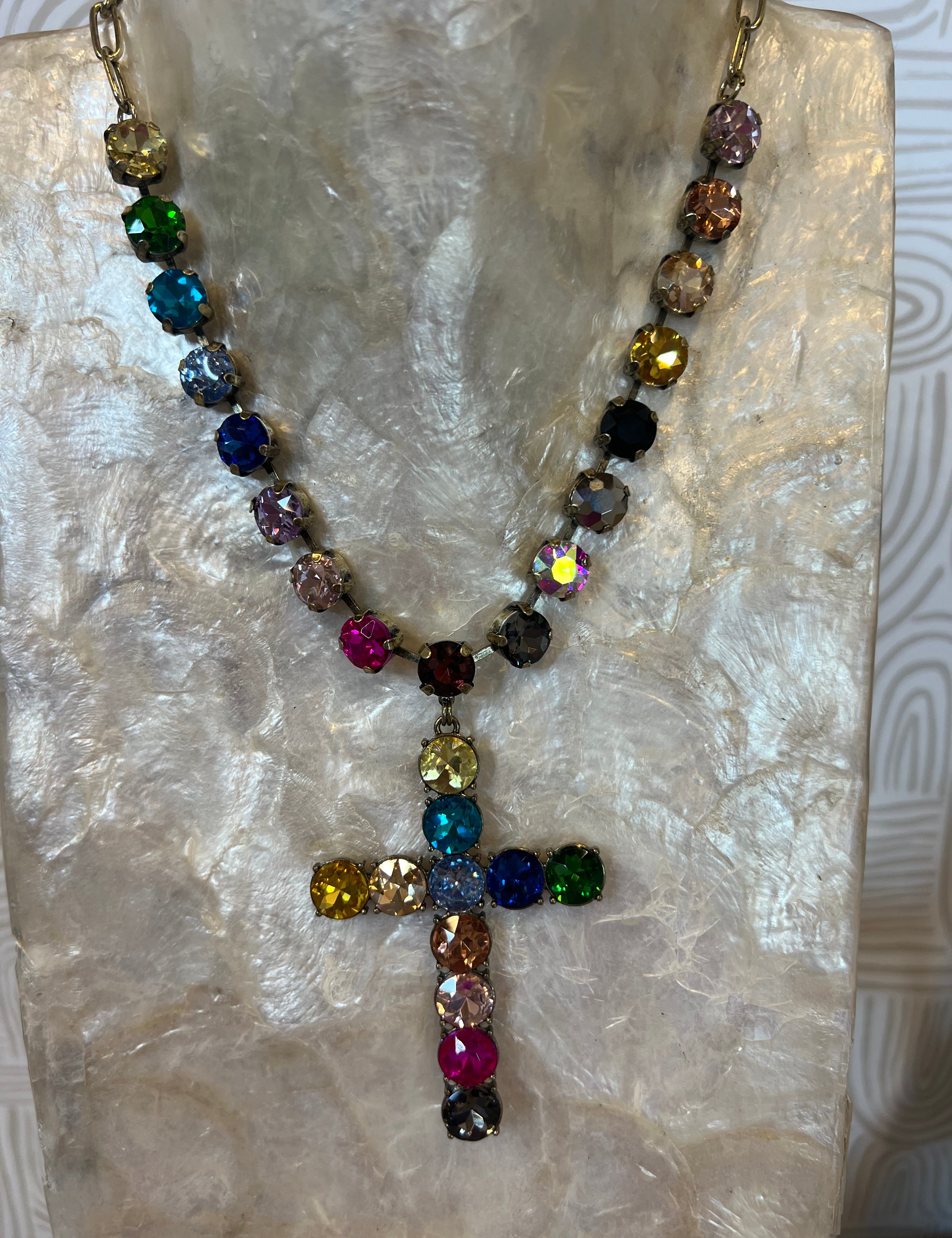 JEWELRY SALE Gold Multi Cross Necklace on Simply Obsessed