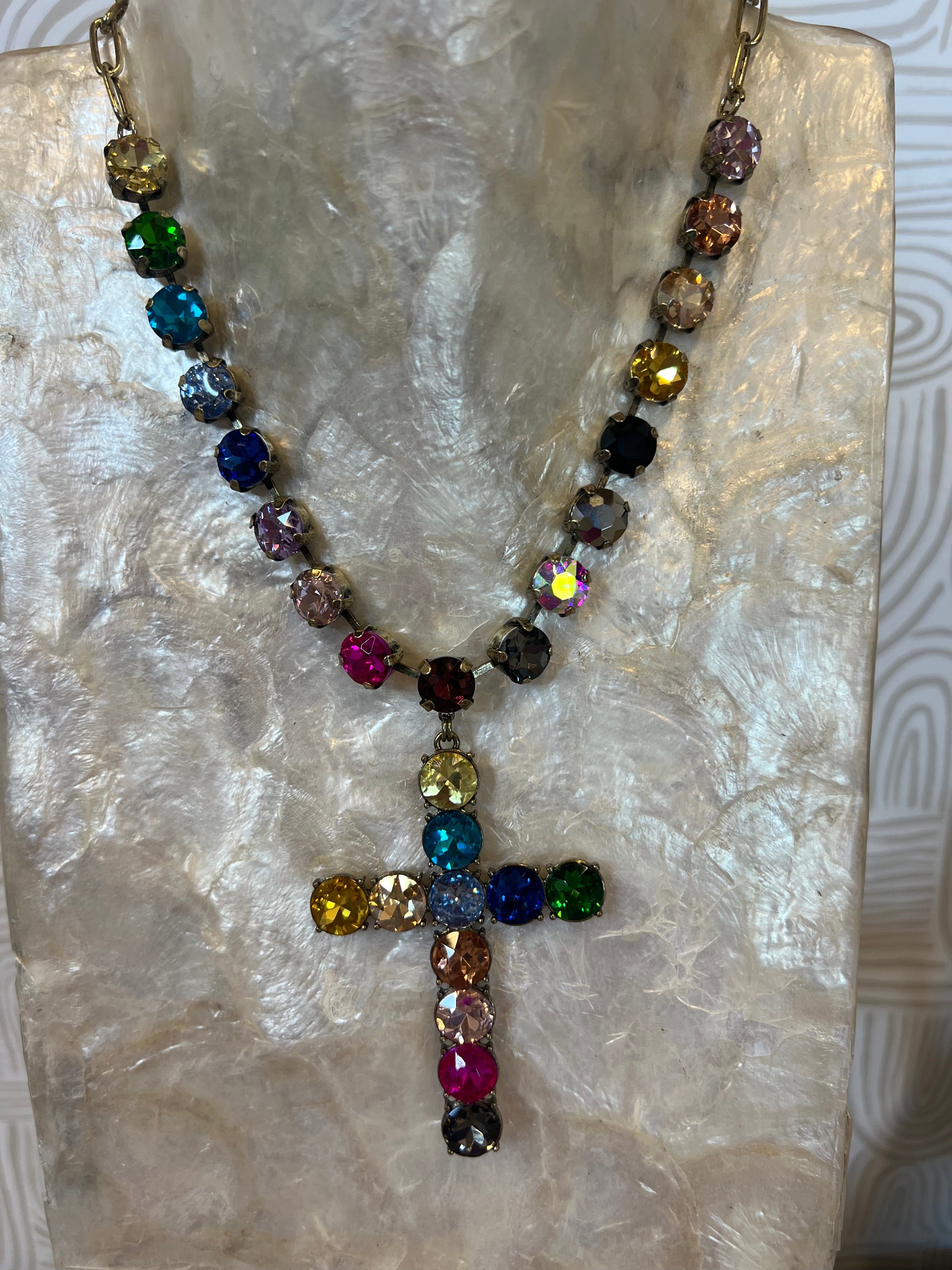 JEWELRY SALE Gold Multi Cross Necklace on Simply Obsessed