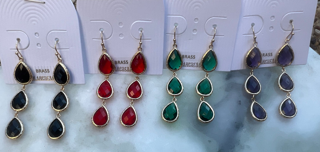 Teardrop Gemstone Earrings by Simply Obsessed on Simply Obsessed