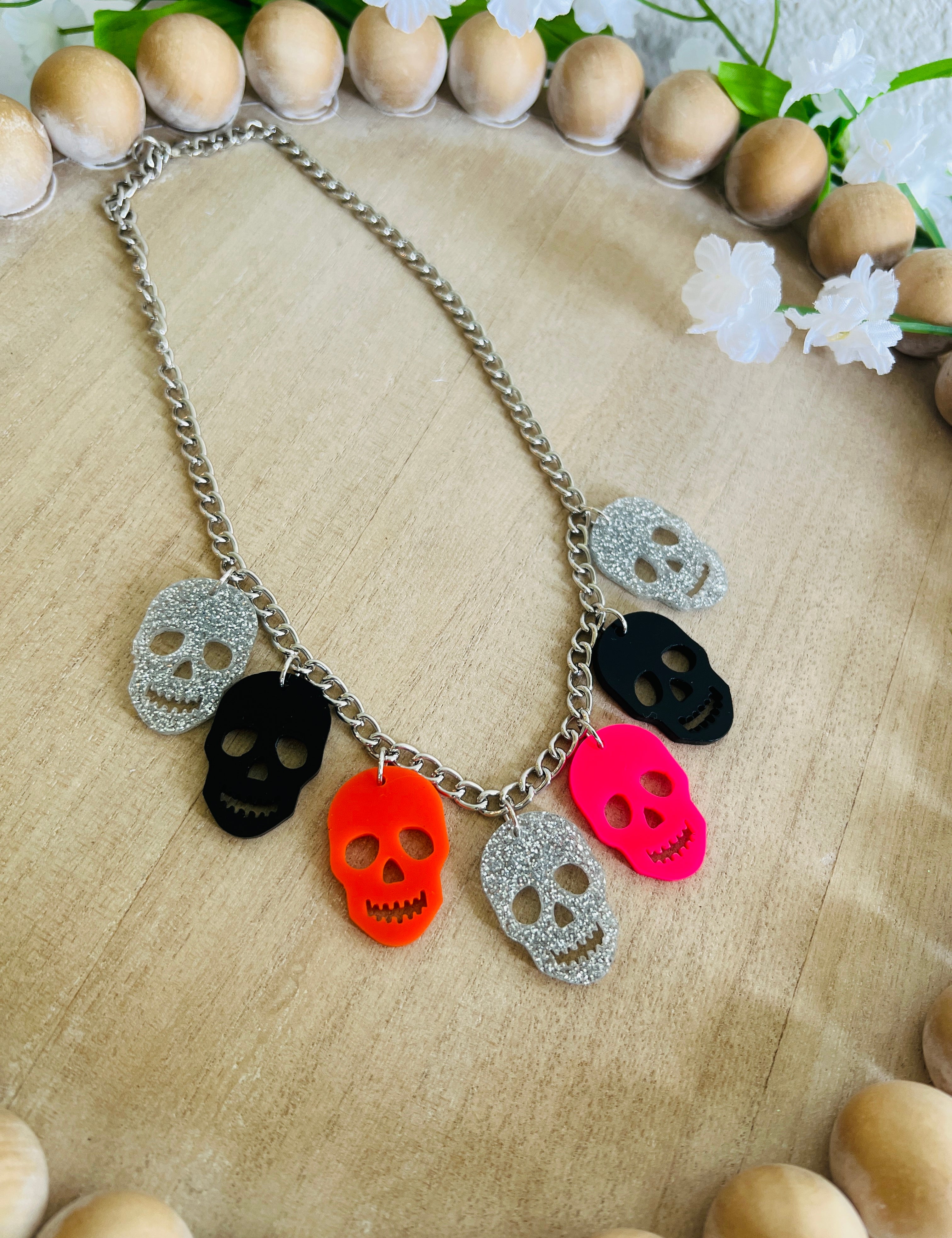 DIXIE ROSE Skull Charm Necklace on Simply Obsessed