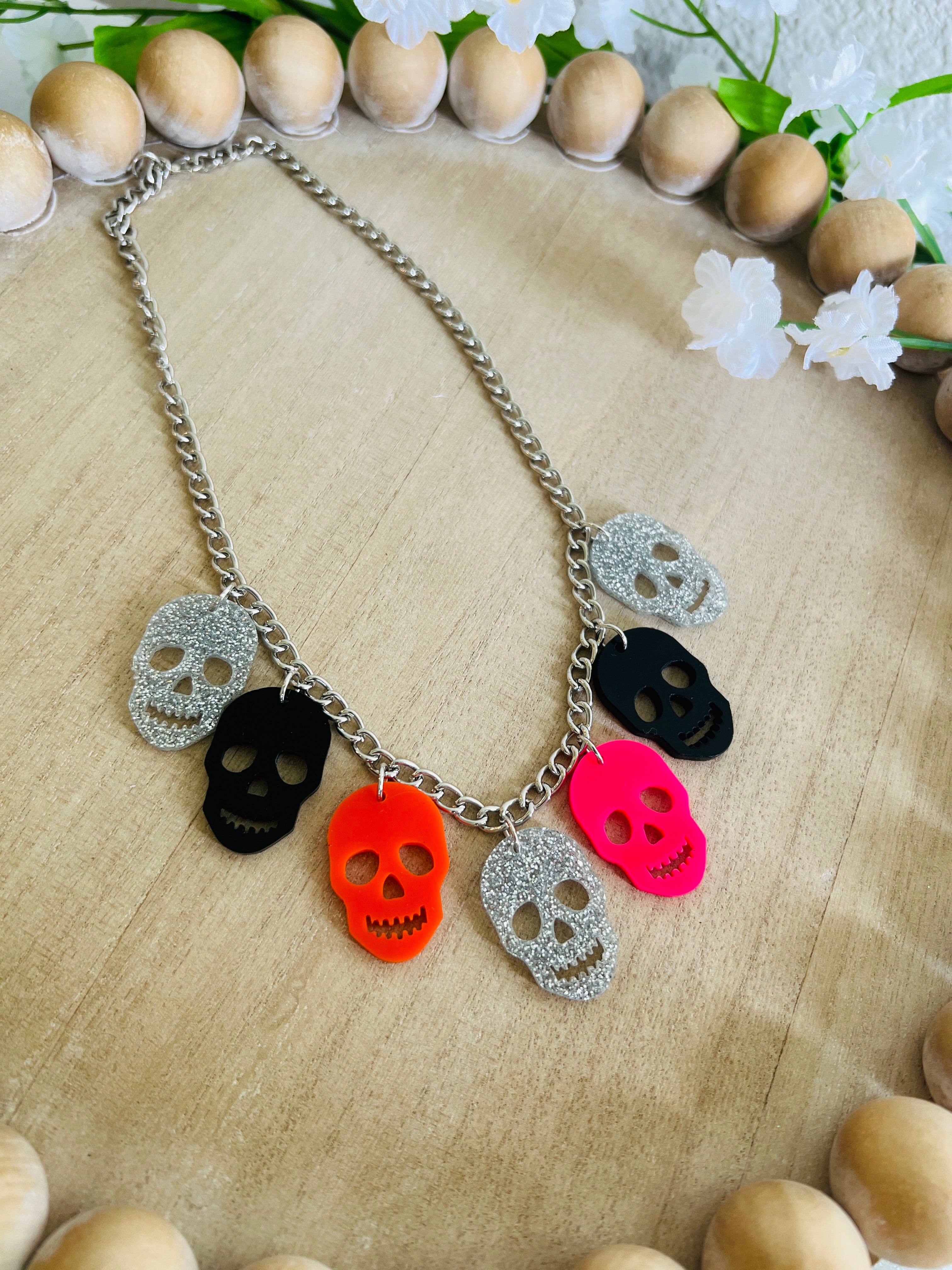 DIXIE ROSE Skull Charm Necklace on Simply Obsessed