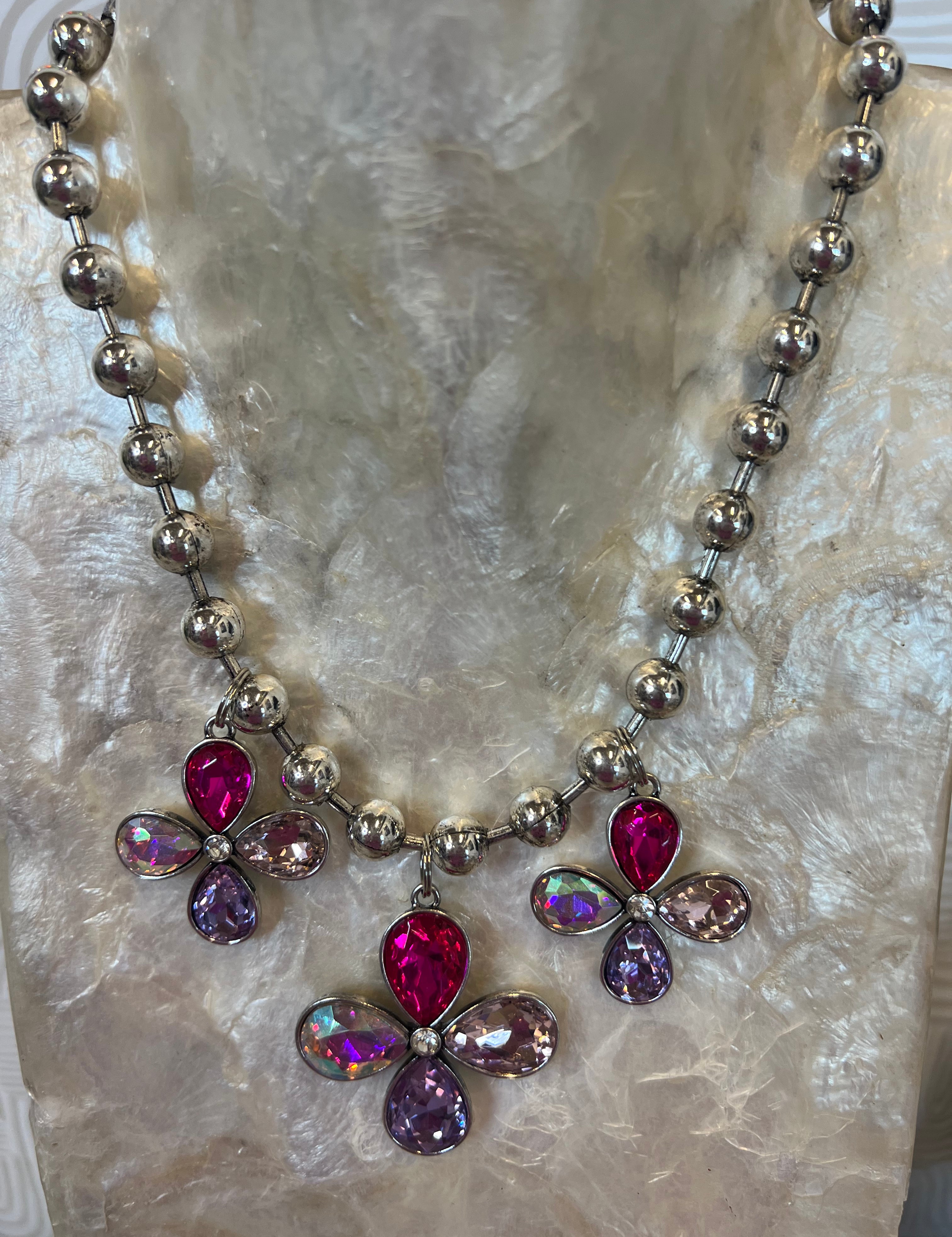 JEWELRY SALE Multi Flower Charm Necklace on Simply Obsessed