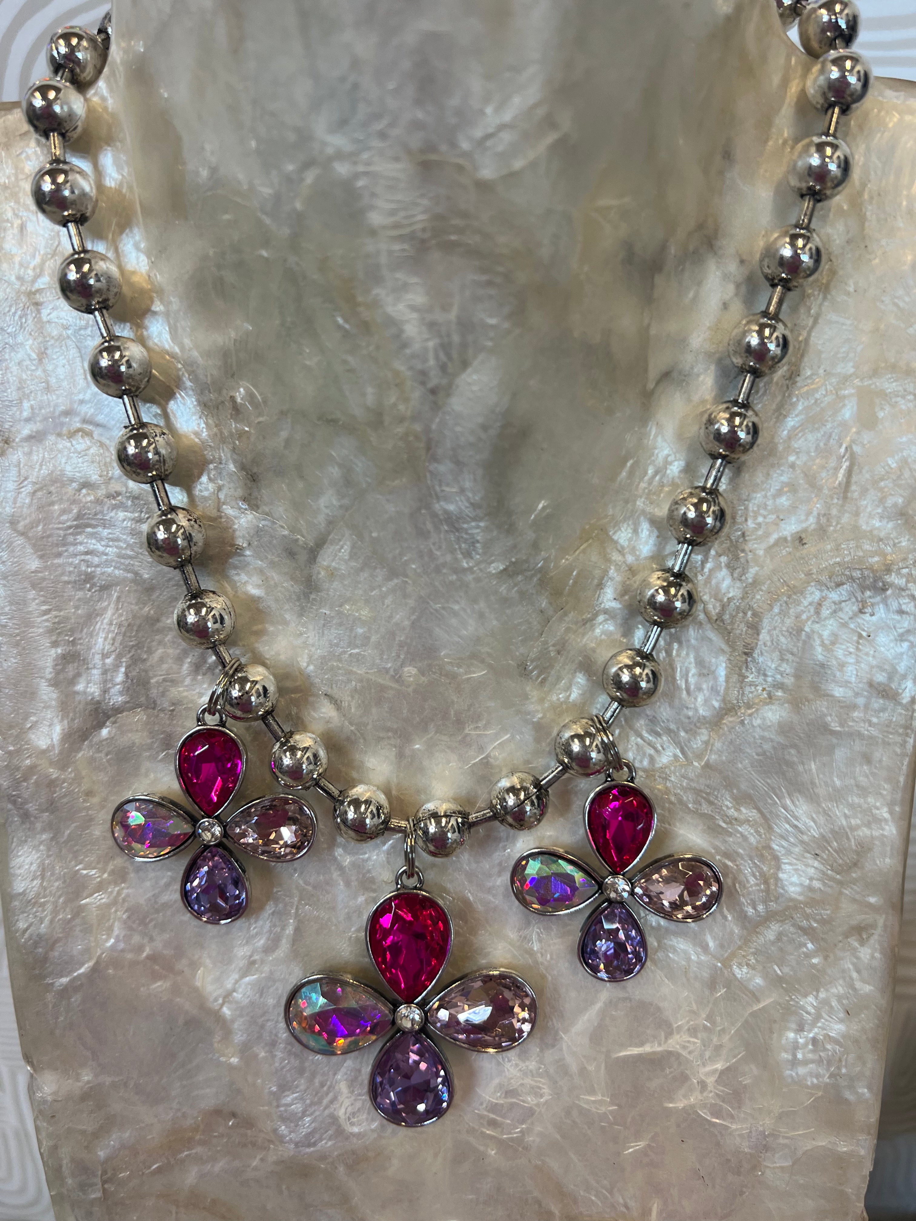 JEWELRY SALE Multi Flower Charm Necklace on Simply Obsessed