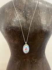 MALIBU HIPPIE Sterling Silver Angel/Rose Double Sided Box Necklace