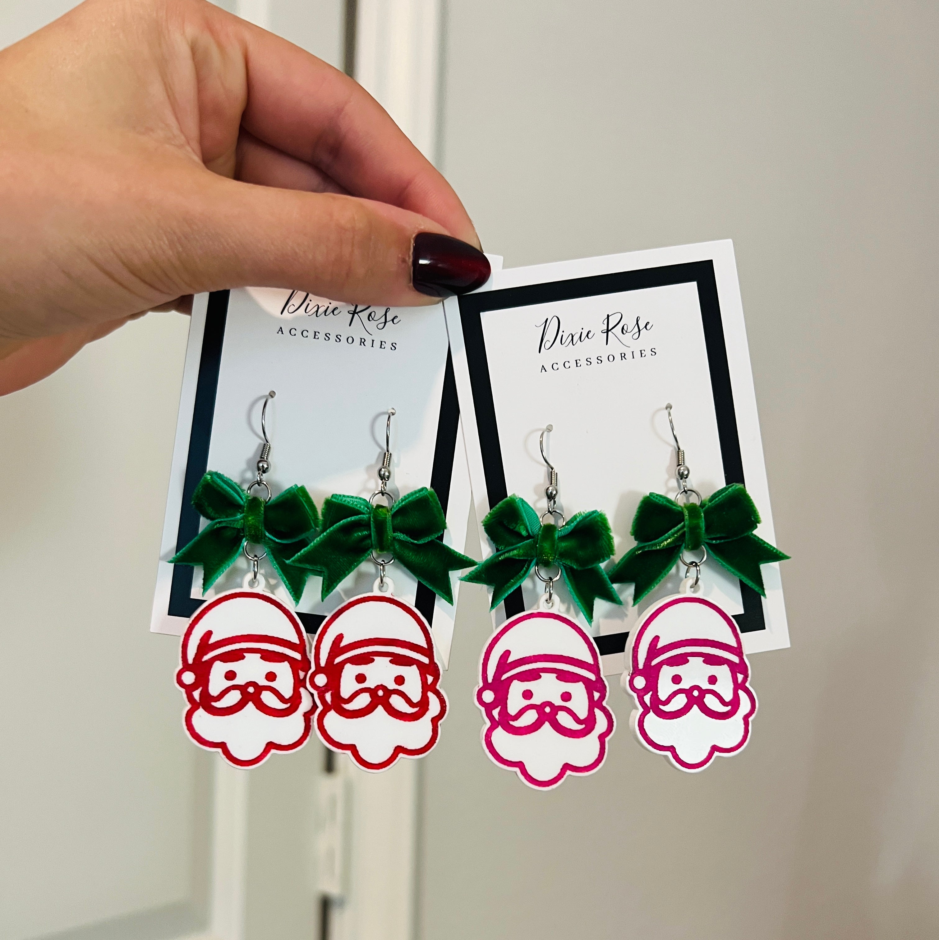 DIXIE ROSE Vintage Santa Earrings