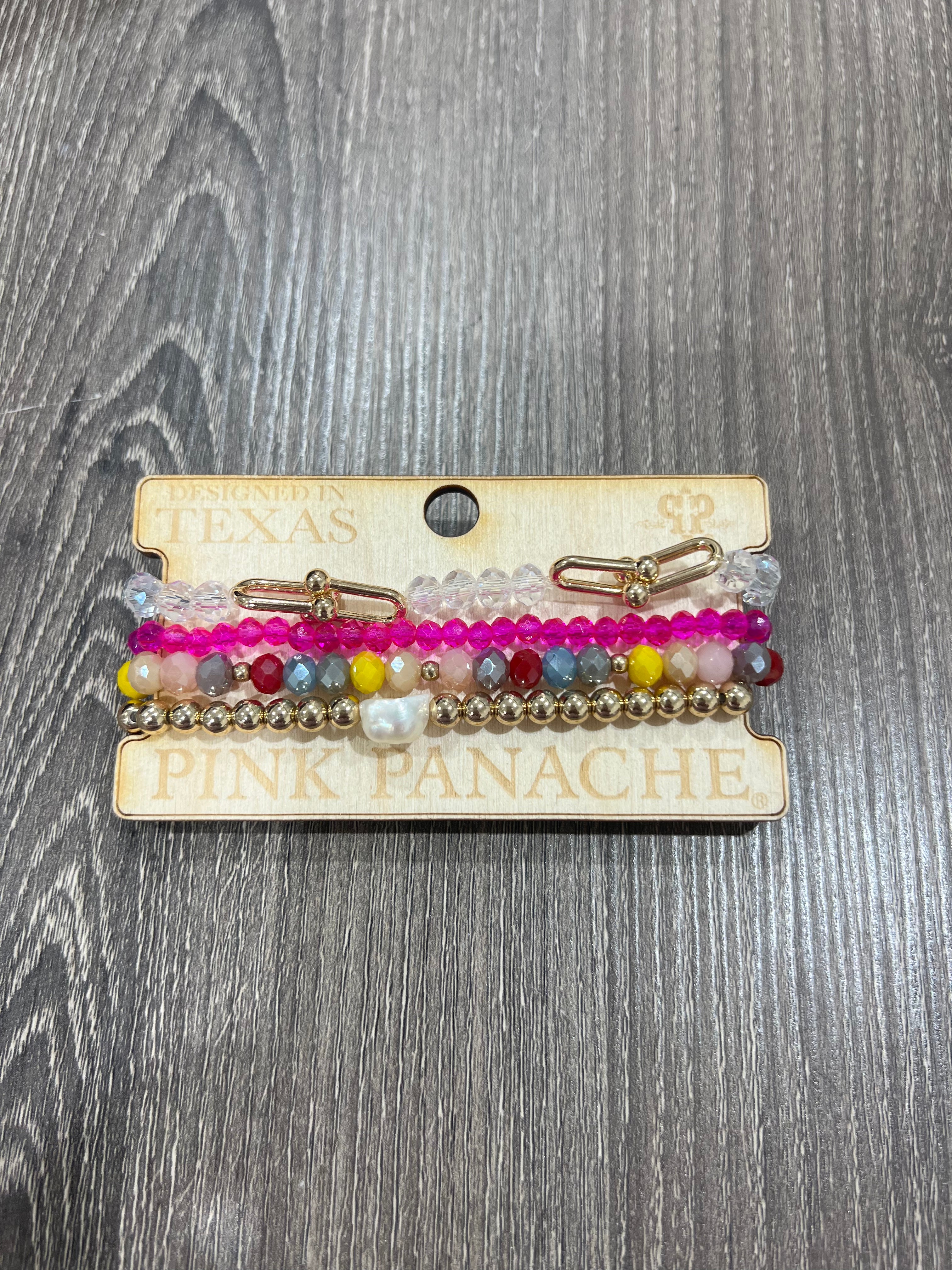 PINK PANACHE #606 Multi/Gold Bracelet Stack on Simply Obsessed