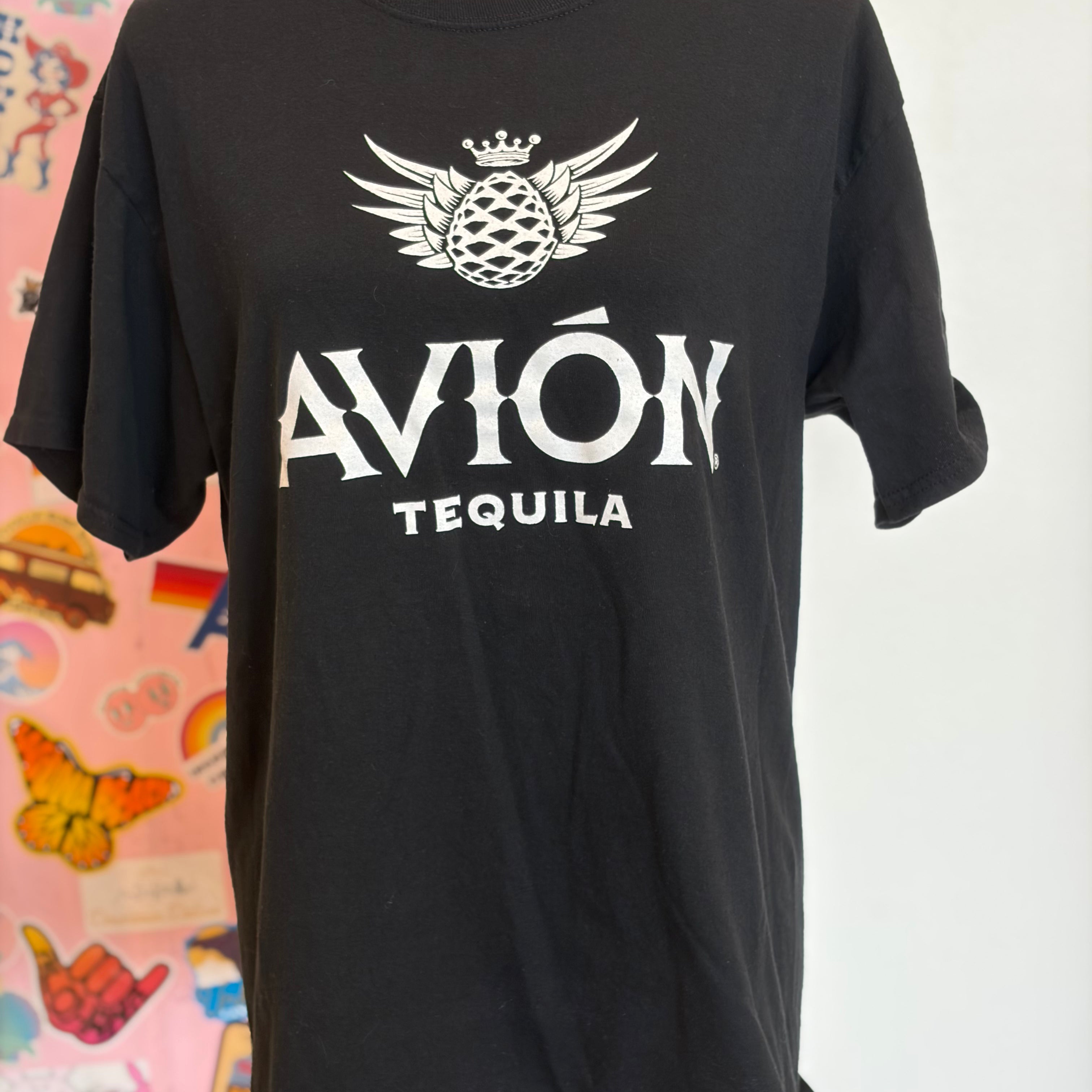 VINTAGE MALIBU HIPPIE Avion Tequila Tee-Medium on Simply Obsessed