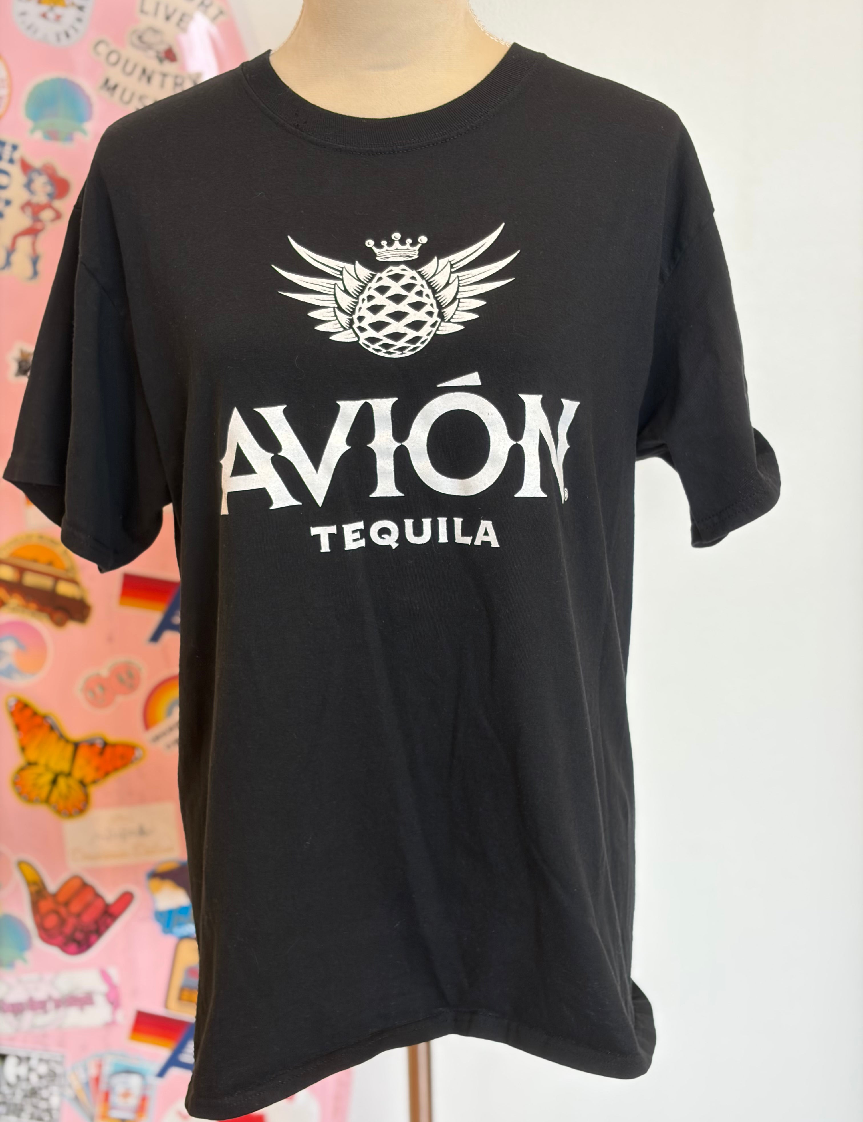 VINTAGE MALIBU HIPPIE Avion Tequila Tee-Medium on Simply Obsessed