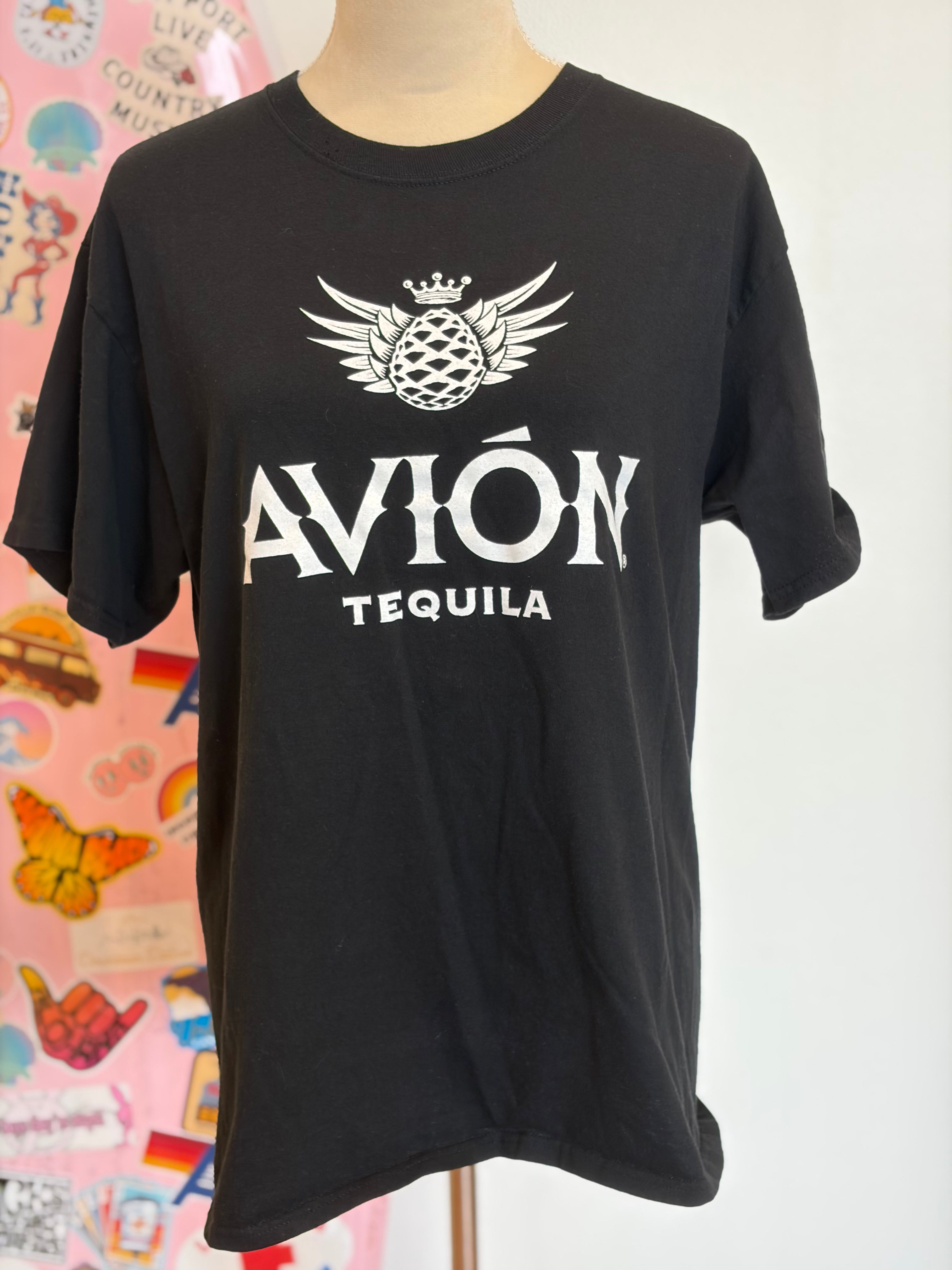 VINTAGE MALIBU HIPPIE Avion Tequila Tee-Medium on Simply Obsessed