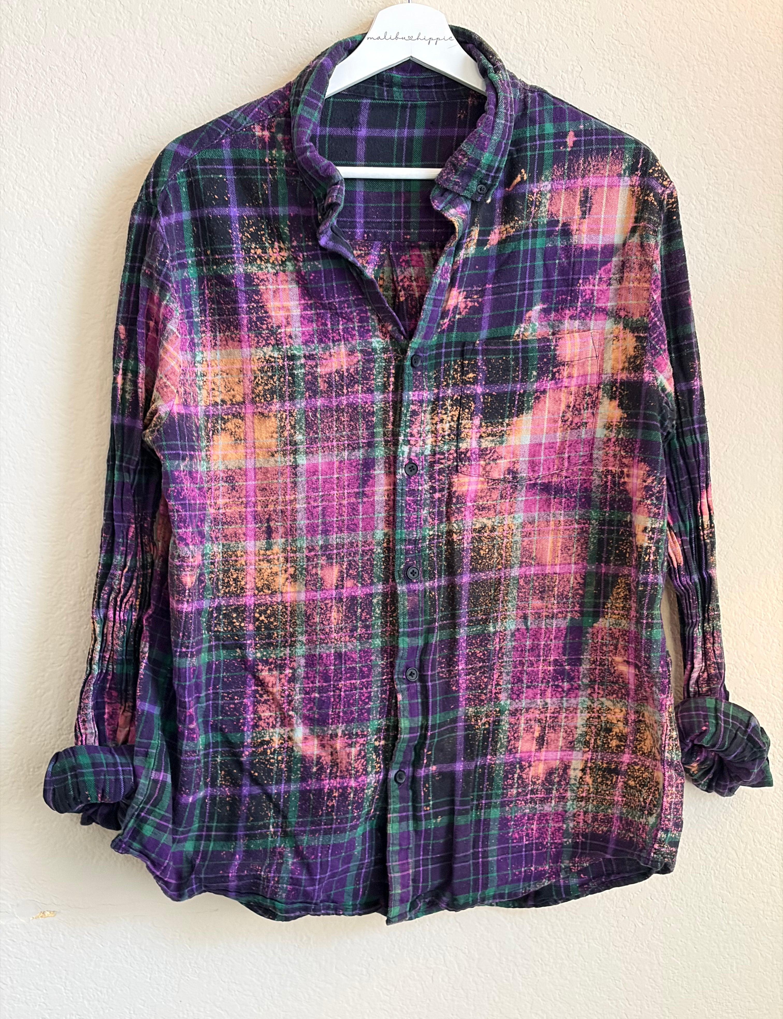 ***SALE*** Malibu Hippie MEDIUM Bleached Flannel #6 on Simply Obsessed