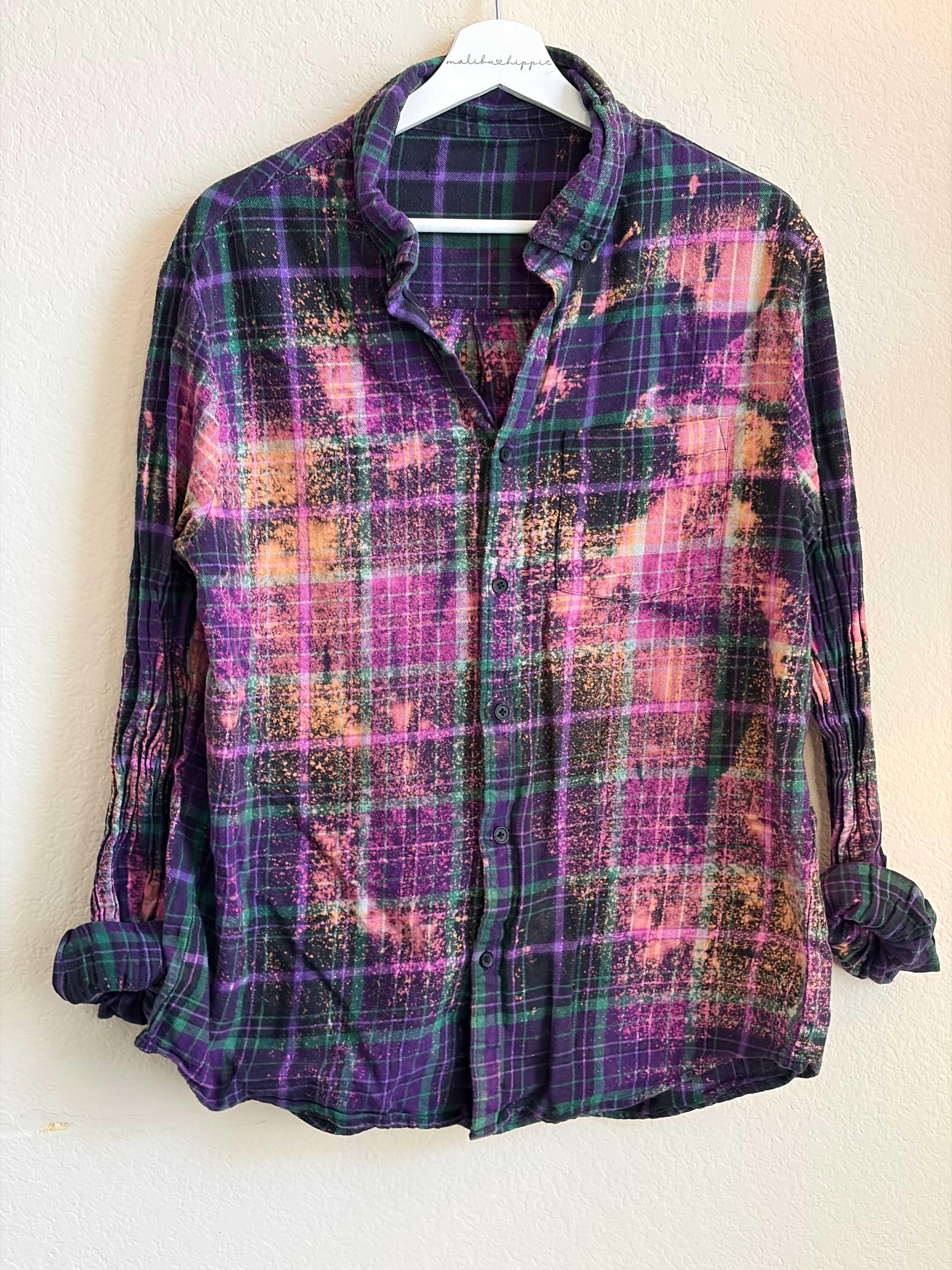 ***SALE*** Malibu Hippie MEDIUM Bleached Flannel #6 on Simply Obsessed