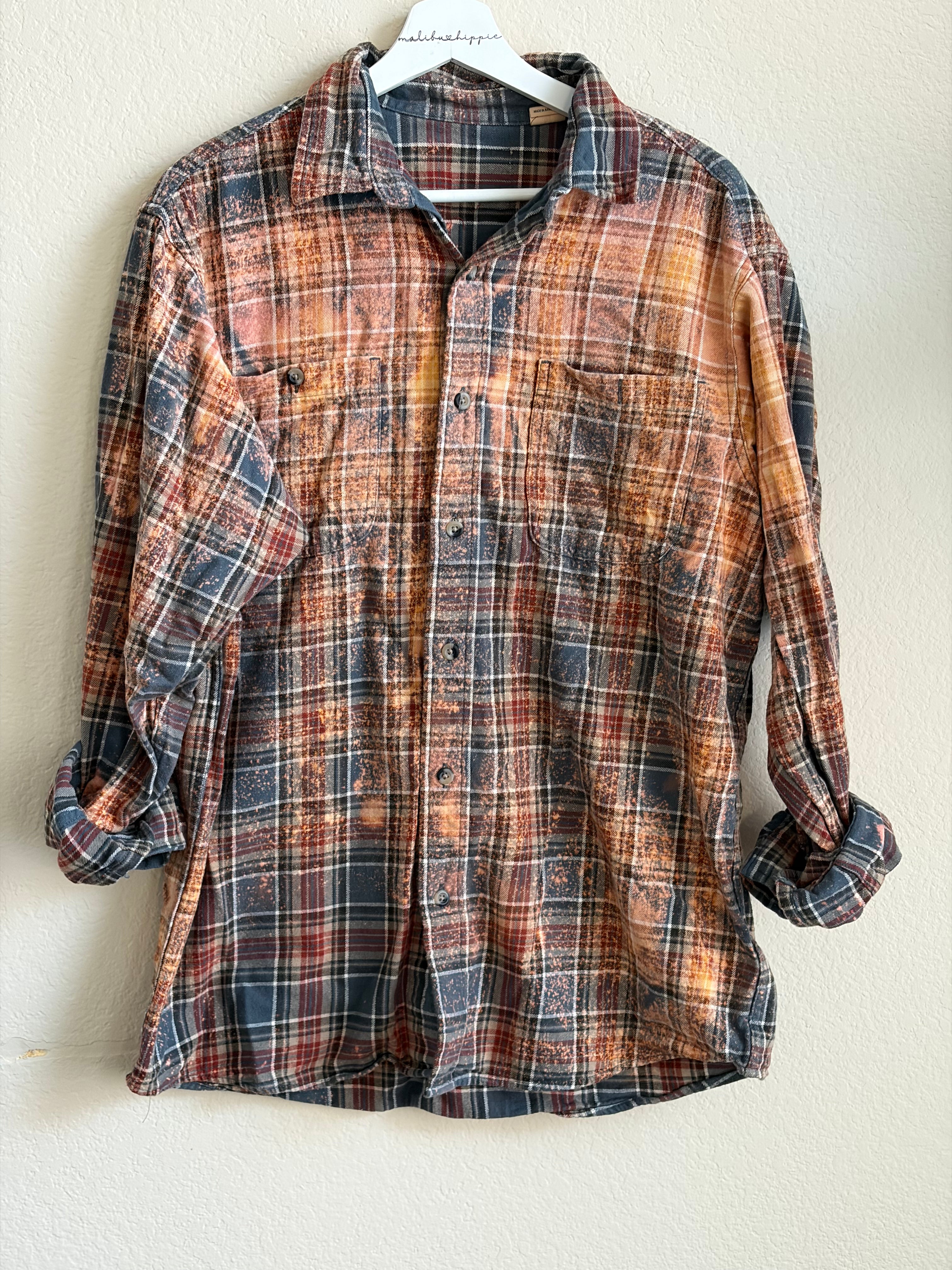 ***SALE*** Malibu Hippie LARGE Bleached Flannel #3 on Simply Obsessed