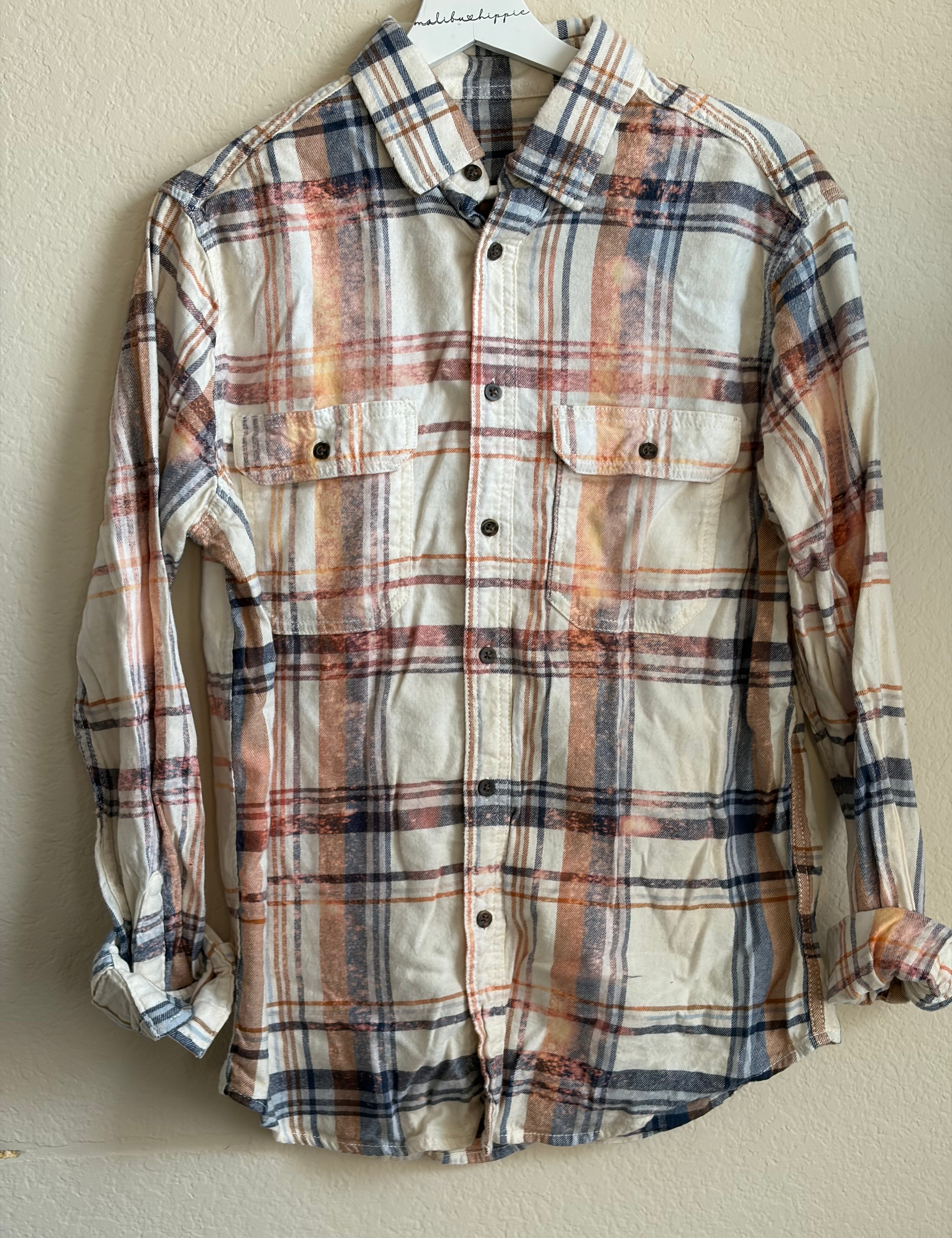 ***SALE*** Malibu Hippie MEDIUM Bleached Flannel #2 on Simply Obsessed