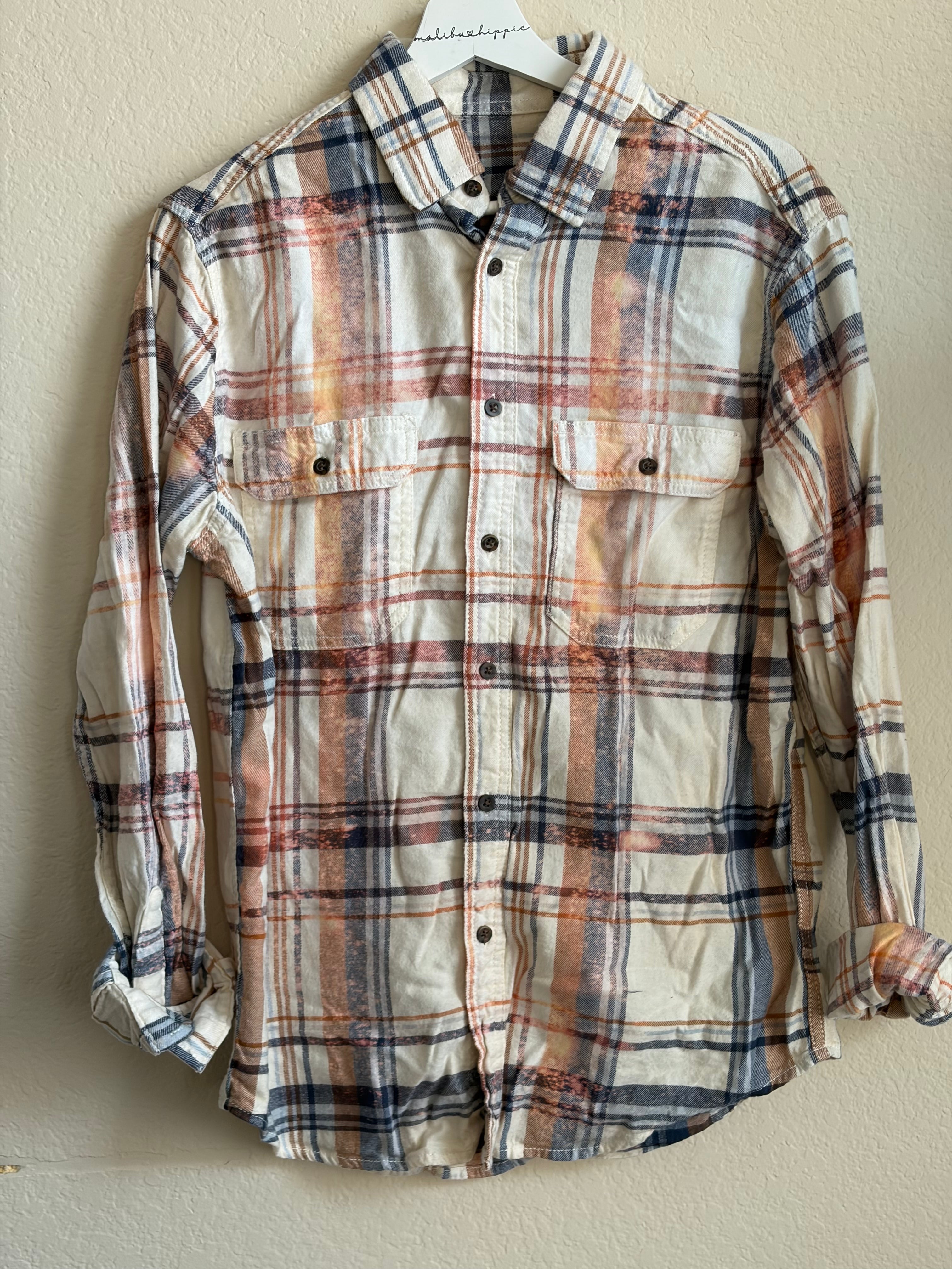 ***SALE*** Malibu Hippie MEDIUM Bleached Flannel #2 on Simply Obsessed