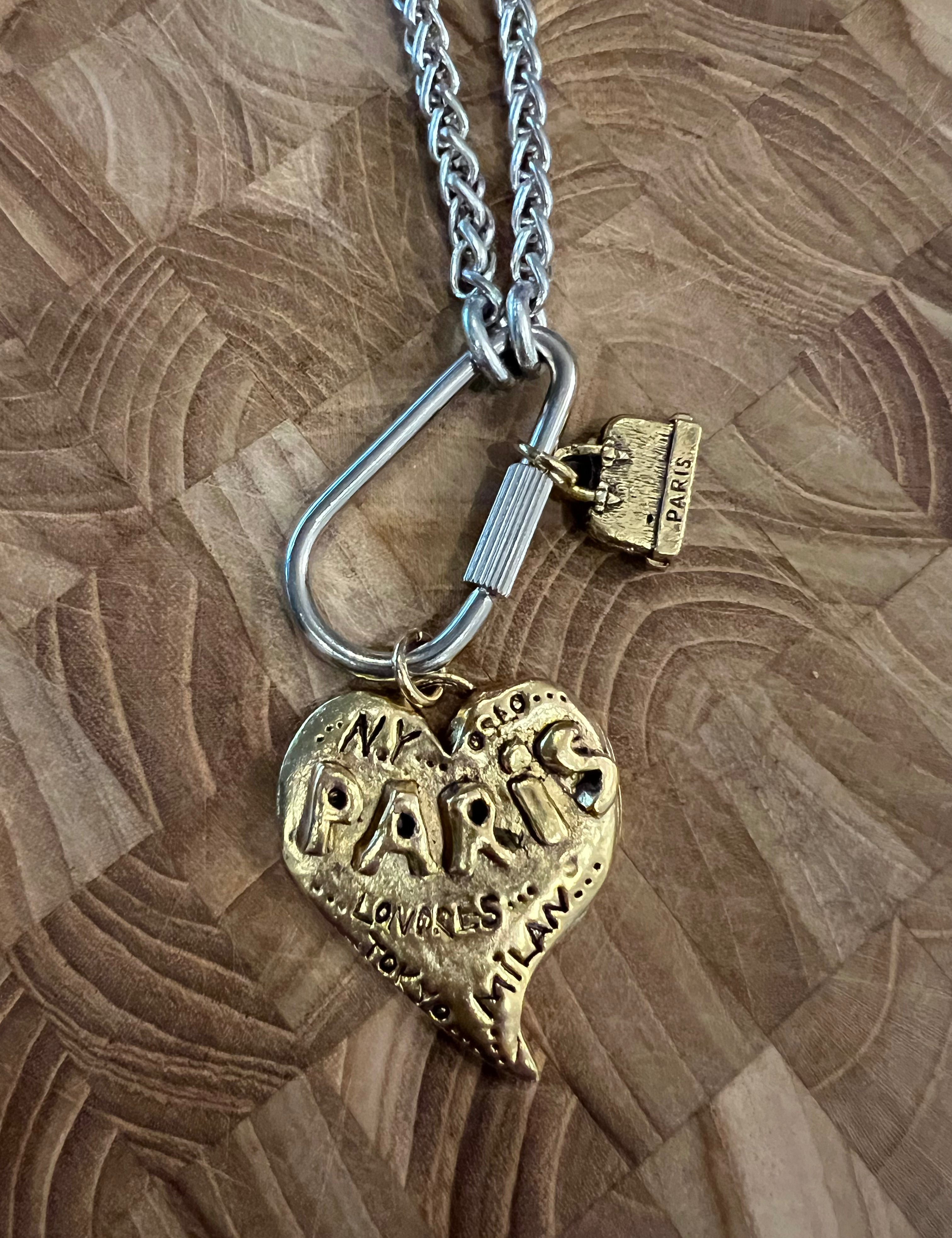 YOCHI Gold Paris Heart on Silver Chain **VEGAS LIVES** on Simply Obsessed
