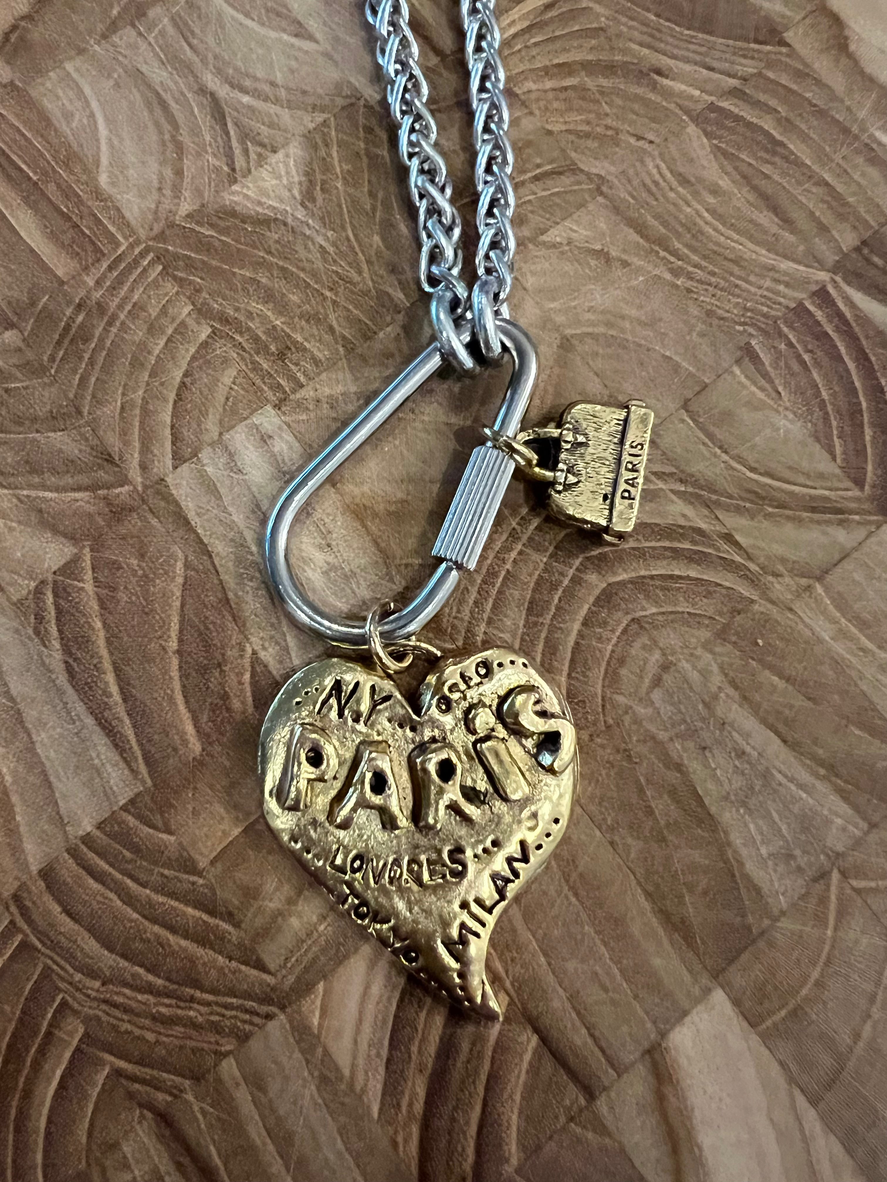YOCHI Gold Paris Heart on Silver Chain **VEGAS LIVES** on Simply Obsessed