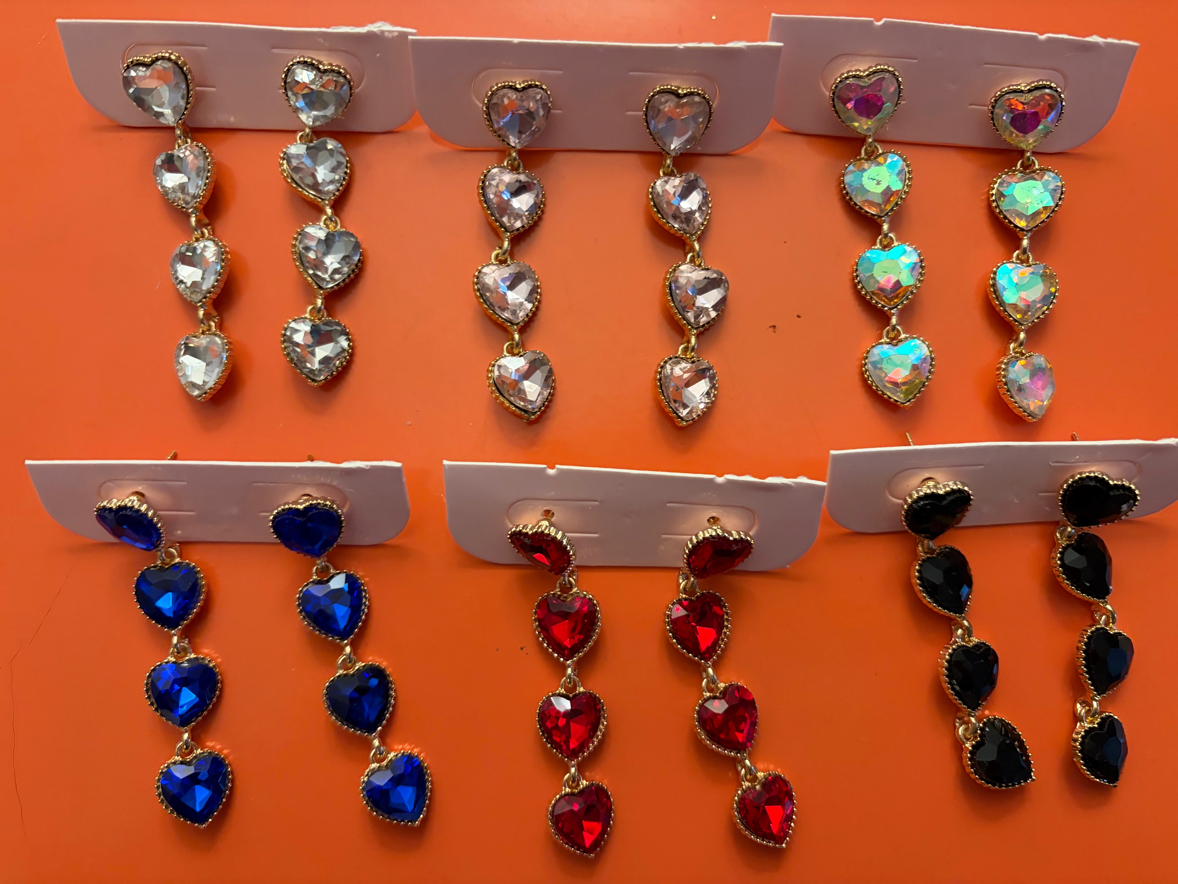 LA FINDS Crystal Heart Earrings *DOORBUSTER*