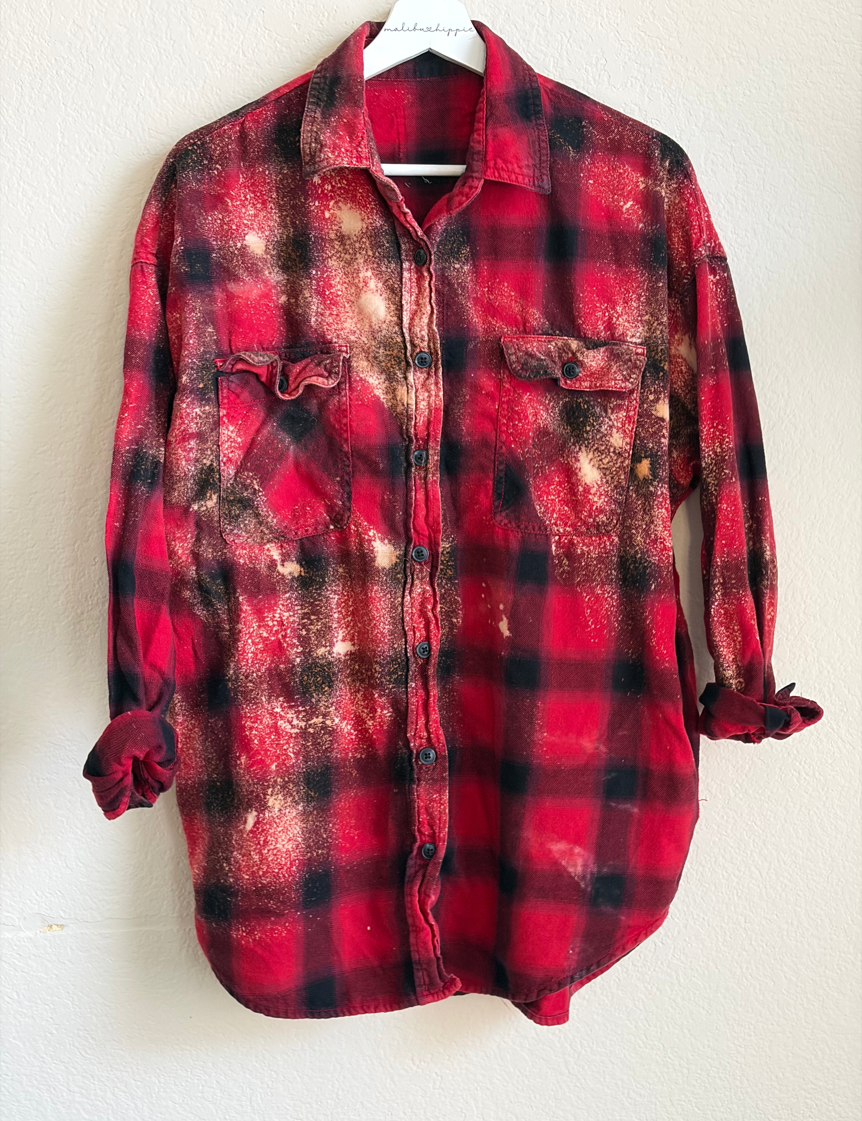 ***SALE*** Malibu Hippie SMALL Bleached Flannel #5 on Simply Obsessed