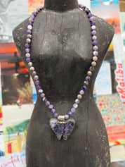 MALIBU HIPPIE Amethyst Lace Tibetan Silver Butterfly OOAK Necklace on Simply Obsessed