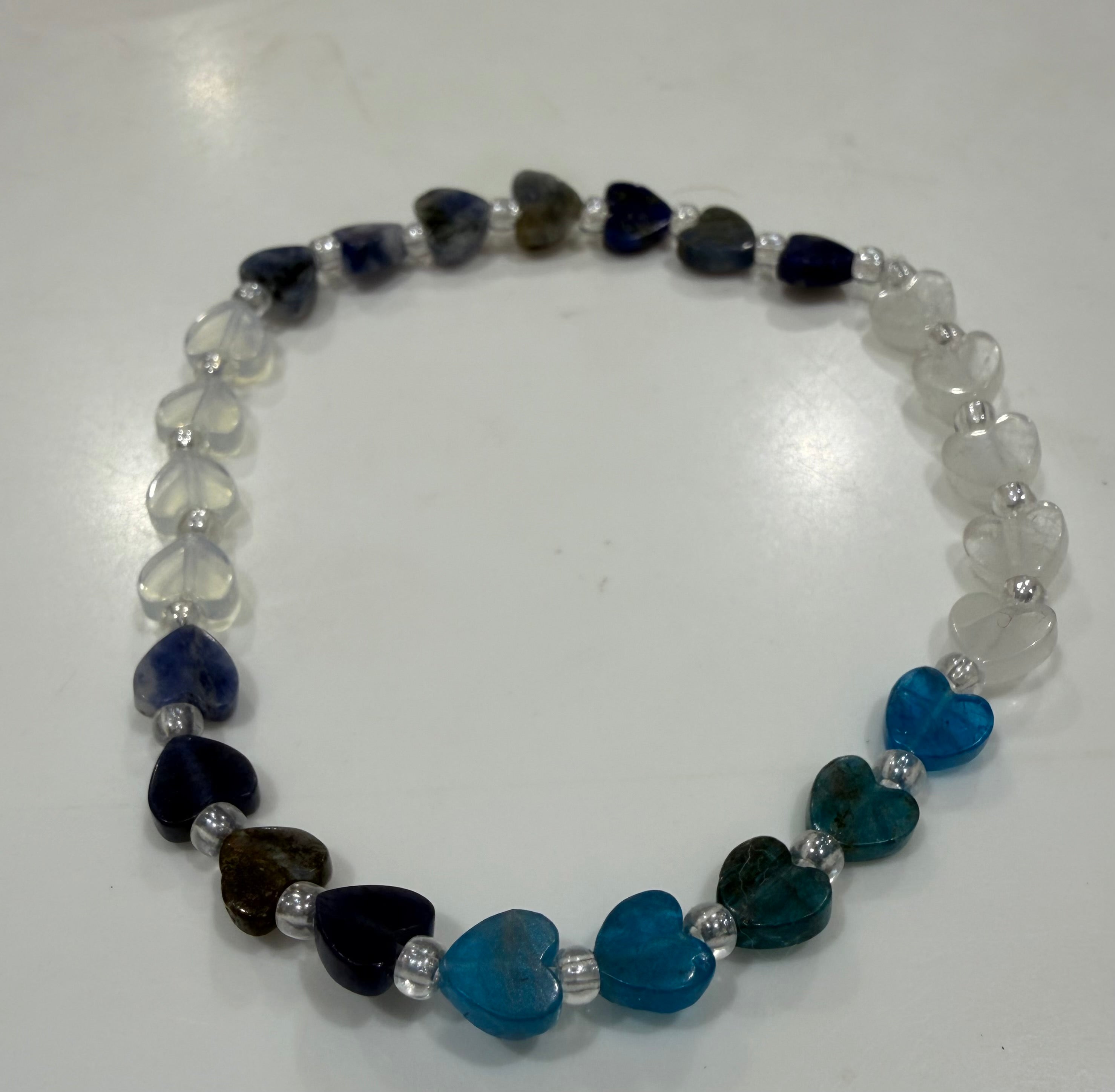 MALIBU HIPPIE Real Gemstone Heart Stretchy Bracelets on Simply Obsessed
