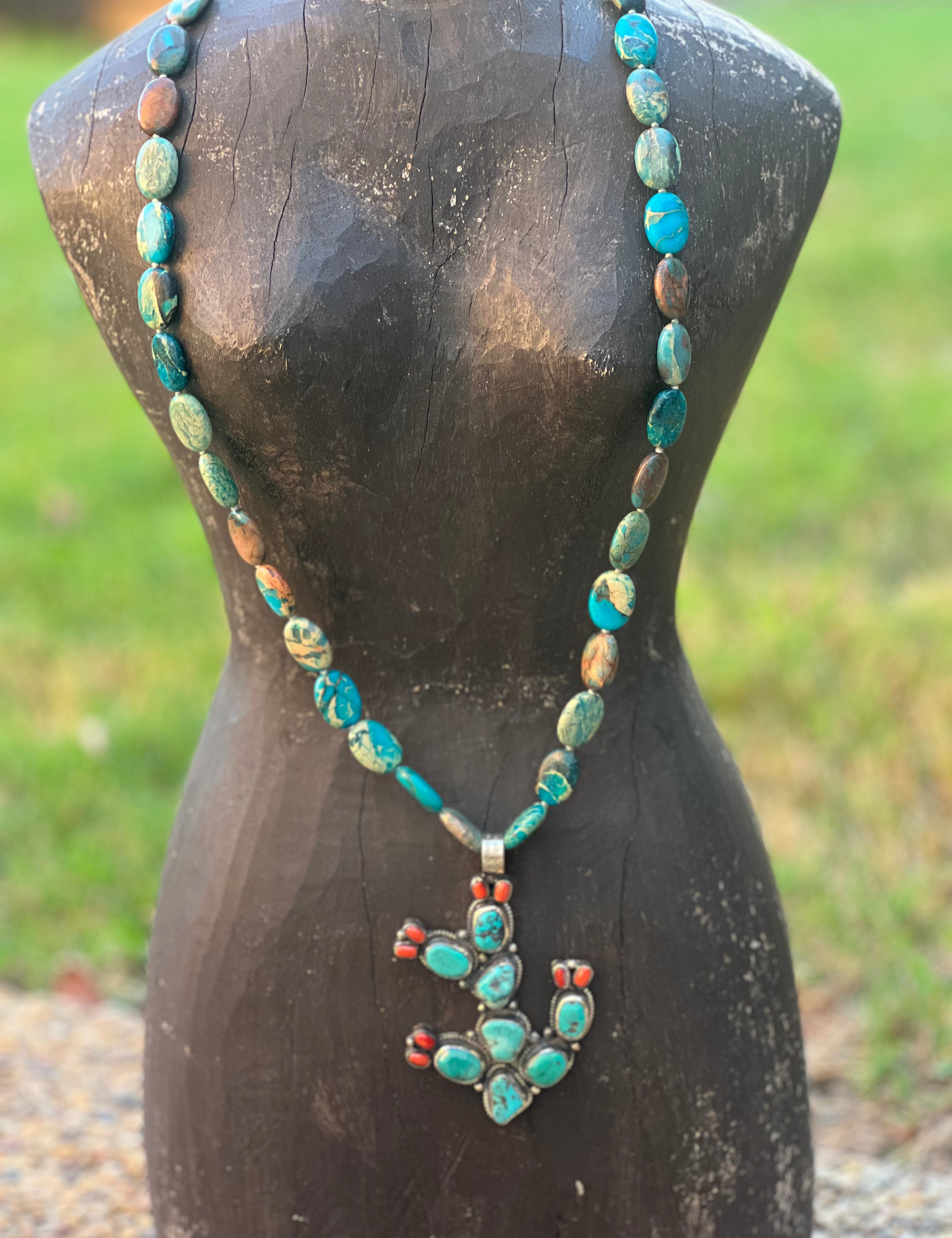 Coral Cactus OOAK Necklace on Simply Obsessed