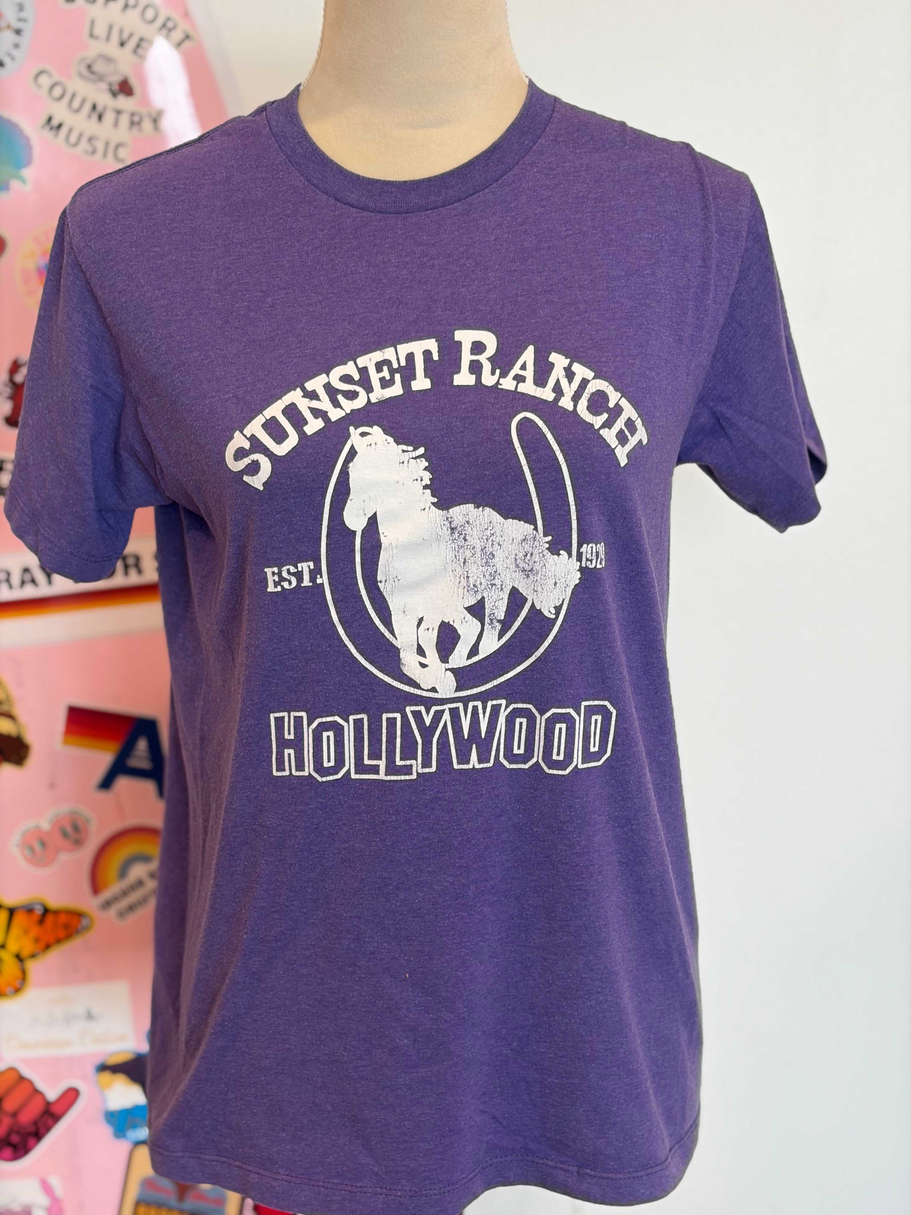 VINTAGE MALIBU HIPPIE Sunset Ranch Hollywood Tee -Small on Simply Obsessed