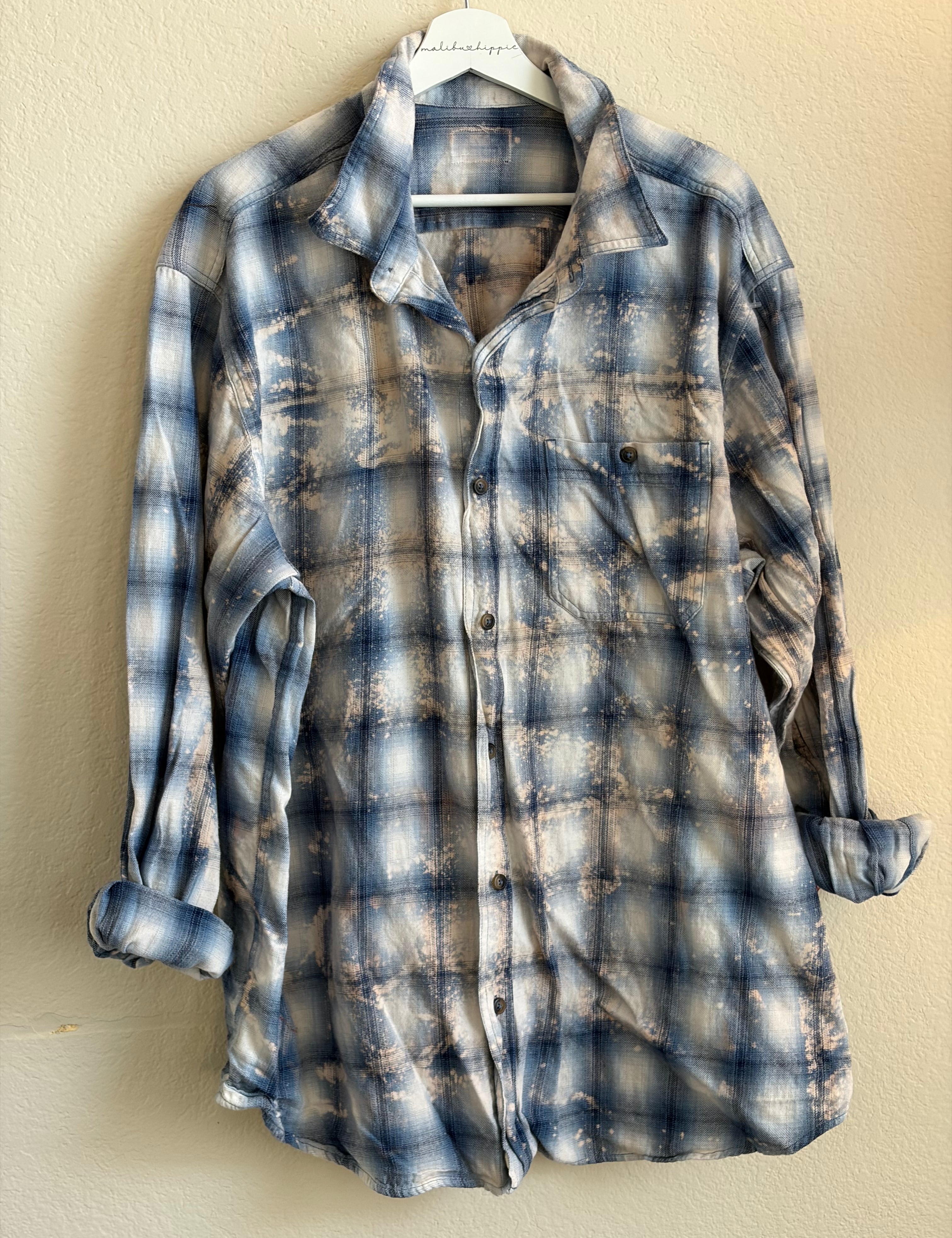 ***SALE*** Malibu Hippie 2XL Bleached Flannel #10 on Simply Obsessed