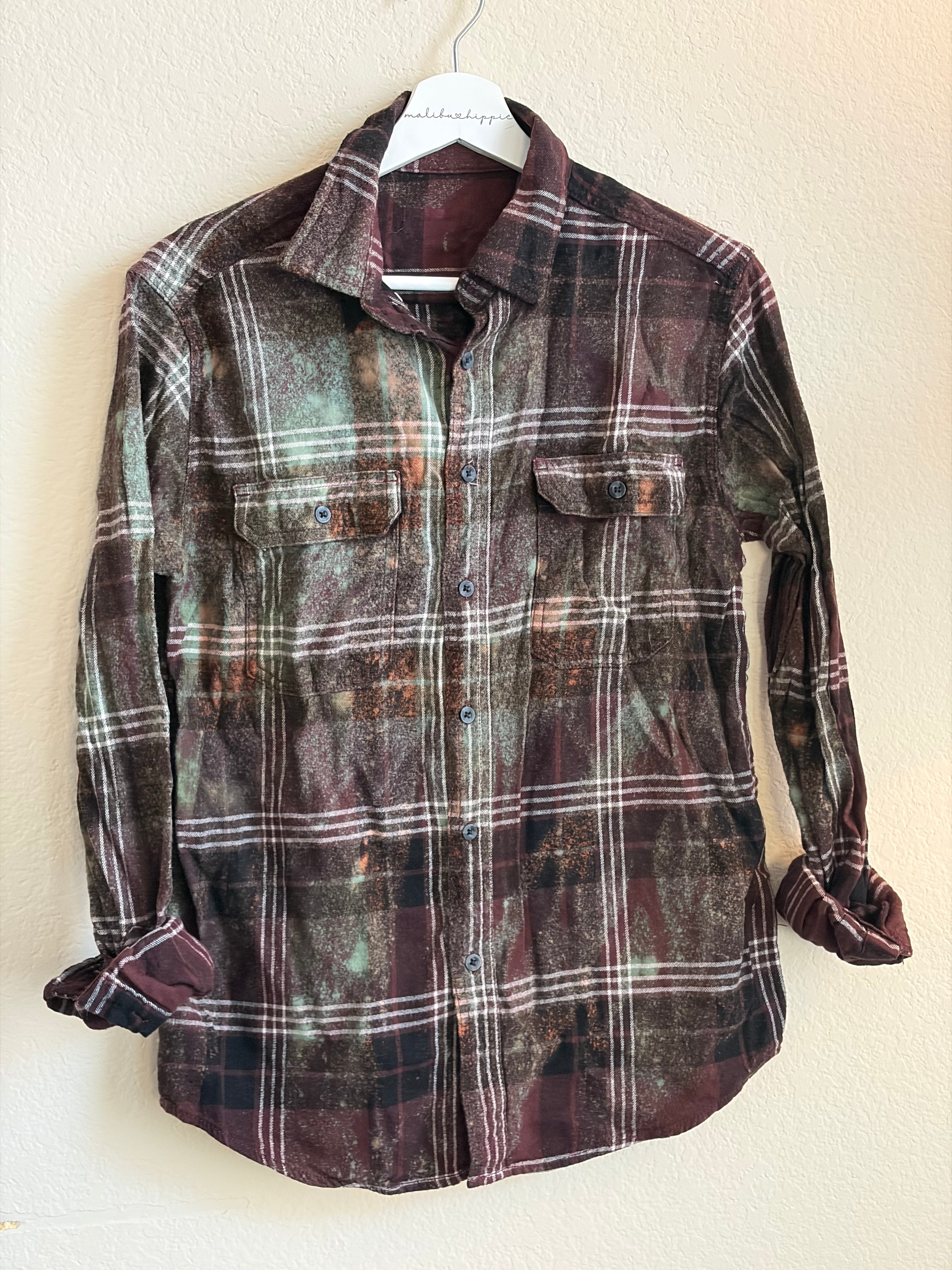 ***SALE*** Malibu Hippie SMALL Bleached Flannel #7 on Simply Obsessed