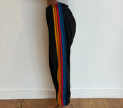 VINTAGE AVIATOR NATION Classic Five Stripe Sweatpants MEDIUM BLACK