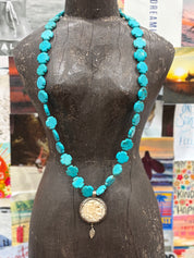 MALIBU HIPPIE Howlite Tibetan Silver Double Sided Indian Necklace OOAK Necklace #7 on Simply Obsessed
