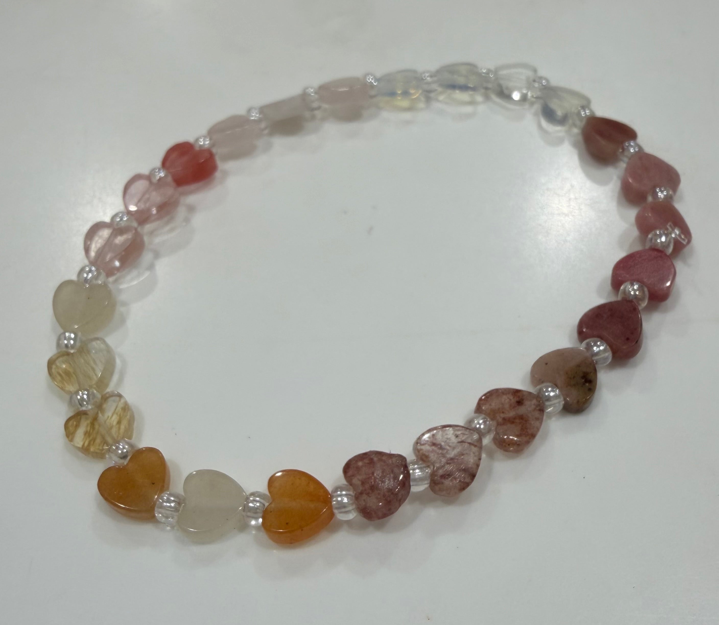 MALIBU HIPPIE Real Gemstone Heart Stretchy Bracelets on Simply Obsessed