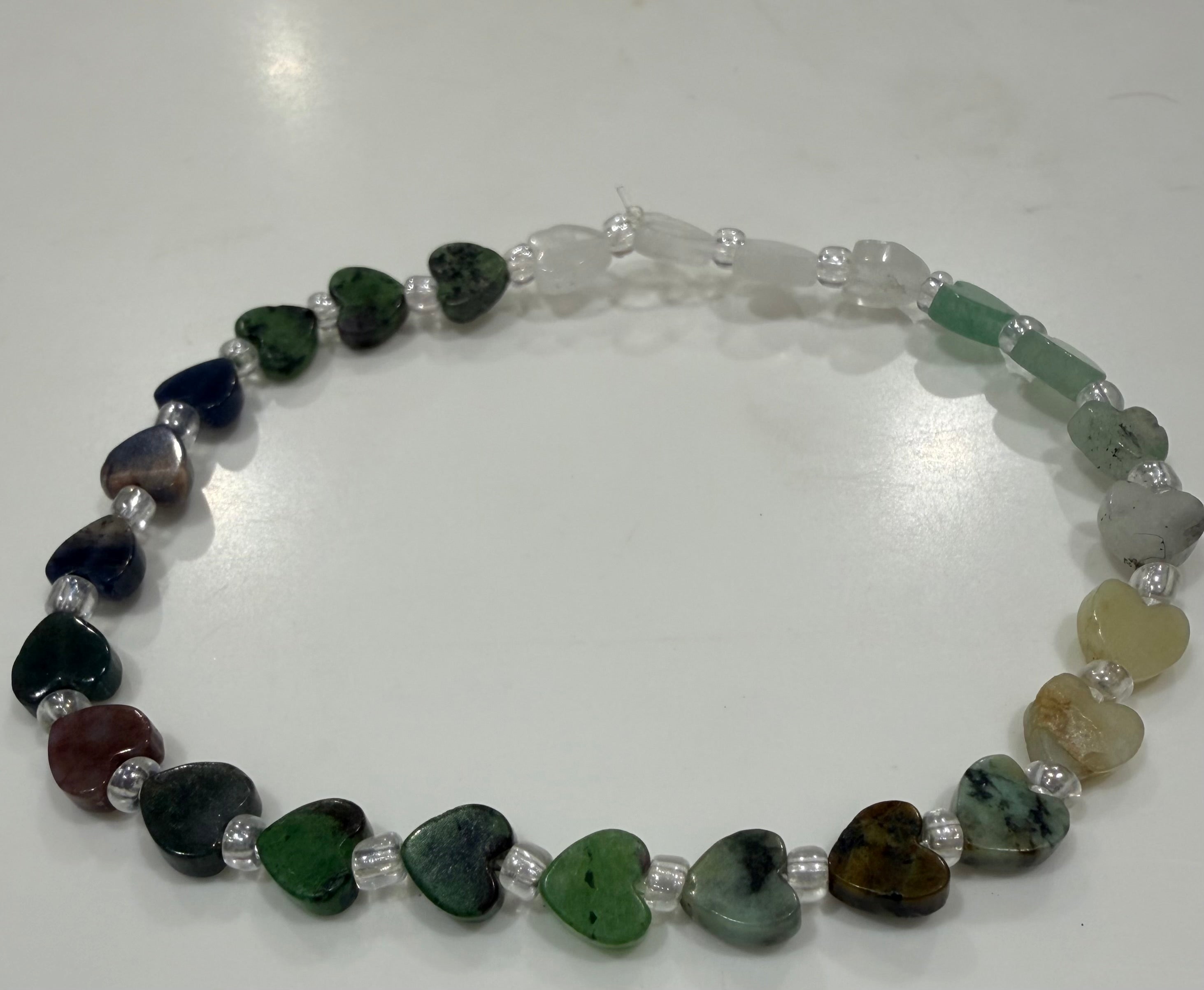 MALIBU HIPPIE Real Gemstone Heart Stretchy Bracelets on Simply Obsessed