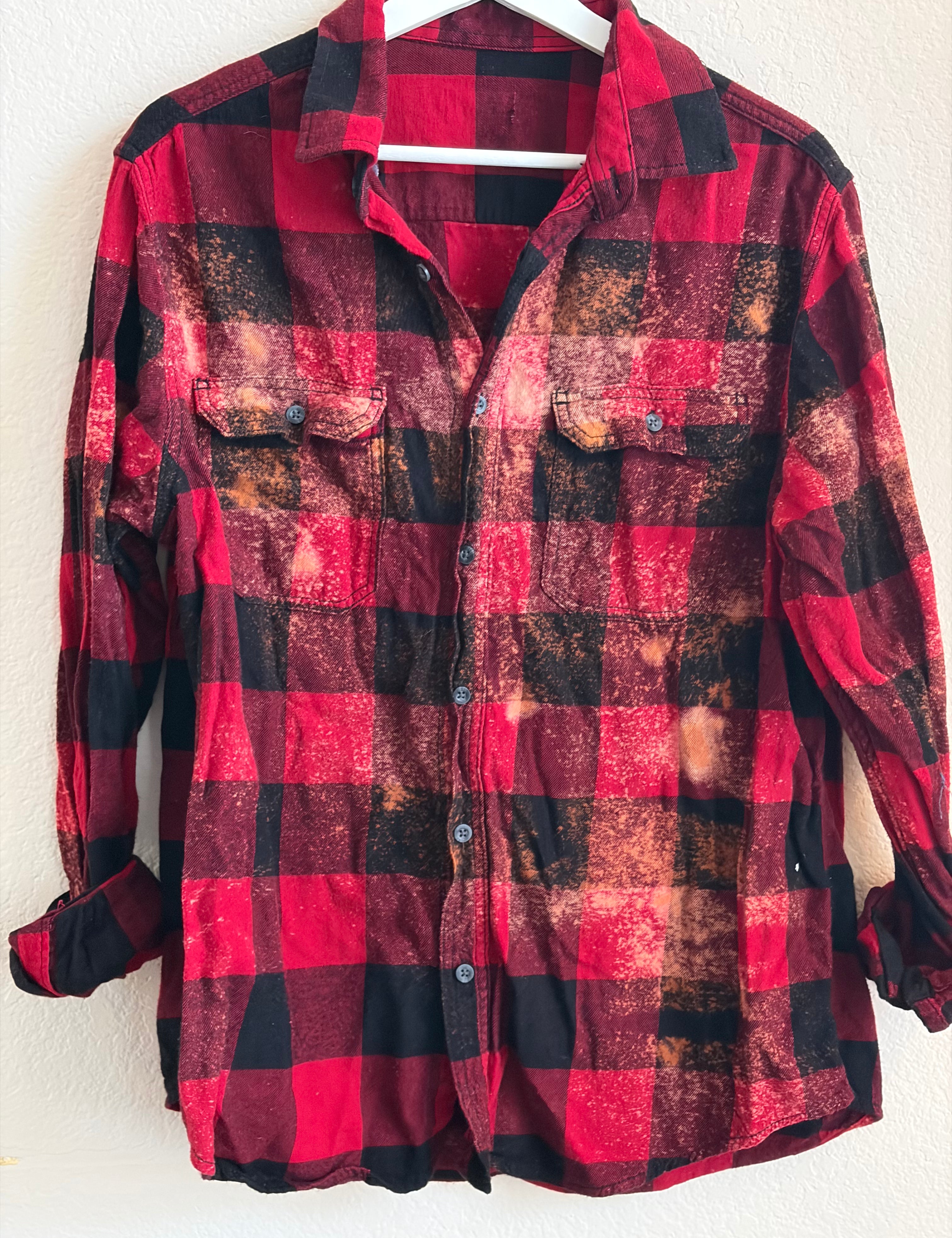 ***SALE*** Malibu Hippie LARGE Bleached Flannel #15 on Simply Obsessed
