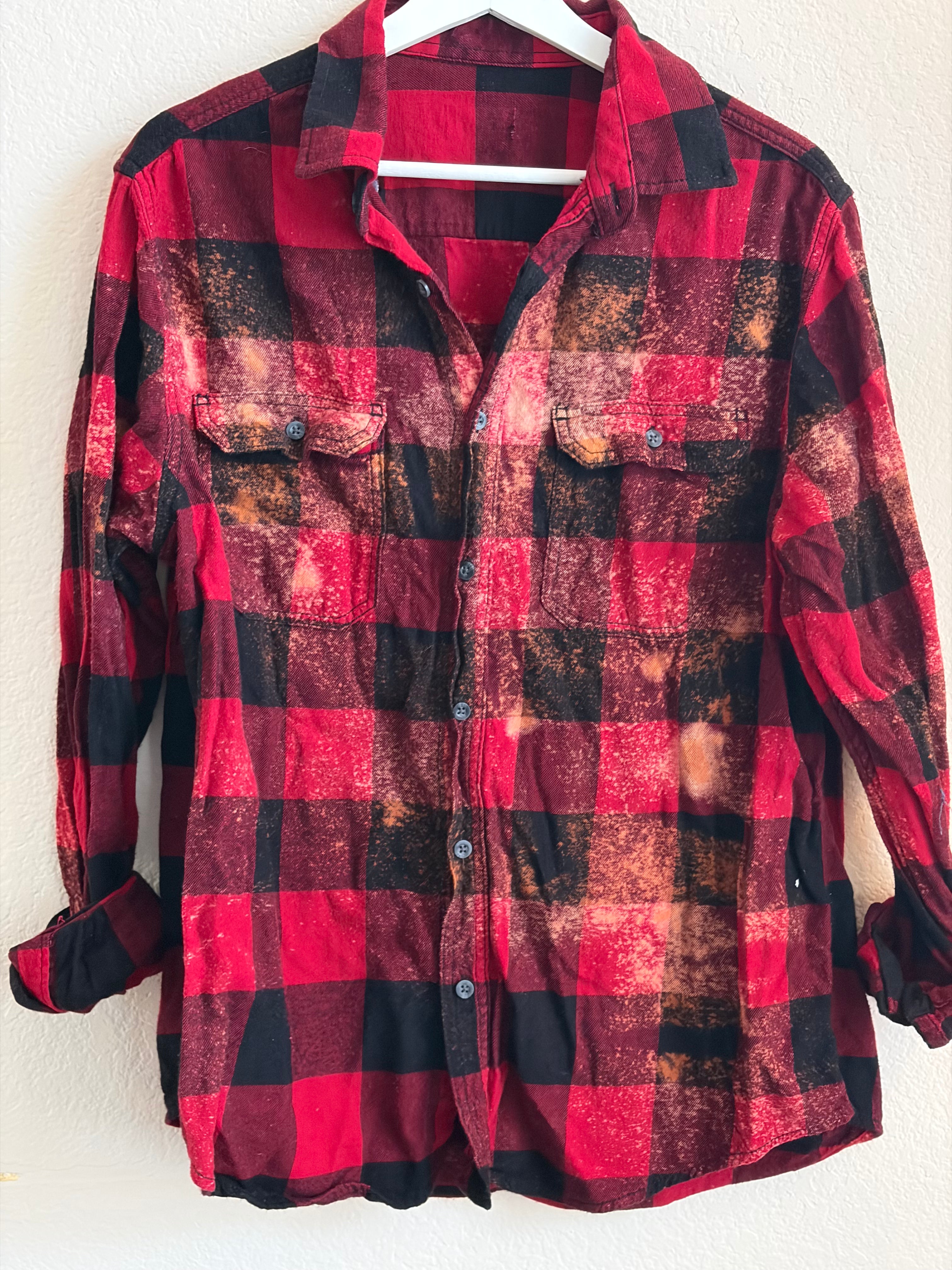 ***SALE*** Malibu Hippie LARGE Bleached Flannel #15 on Simply Obsessed