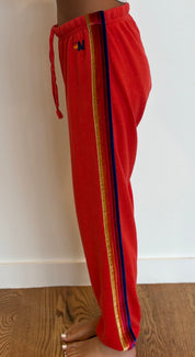 VINTAGE AVIATOR NATION Classic Five Stripe Sweatpants SMALL-RED VELVET STRIPES on Simply Obsessed