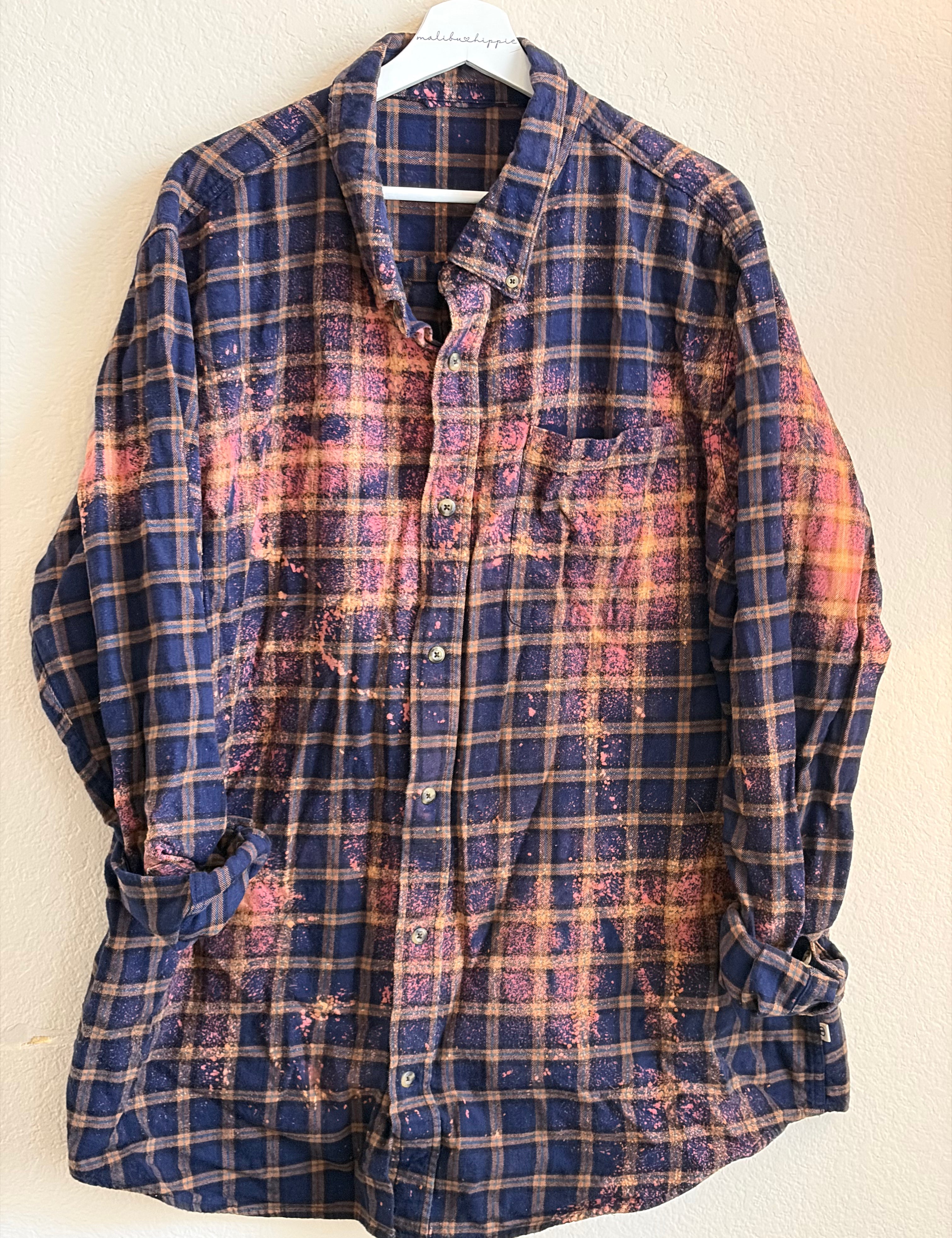 ***SALE*** Malibu Hippie 3XL Bleached Flannel #11 on Simply Obsessed