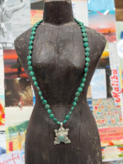 MALIBU HIPPIE Green Copper Turquoise Tibetan Silver Frog w/Chrysoprase OOAK Necklace on Simply Obsessed