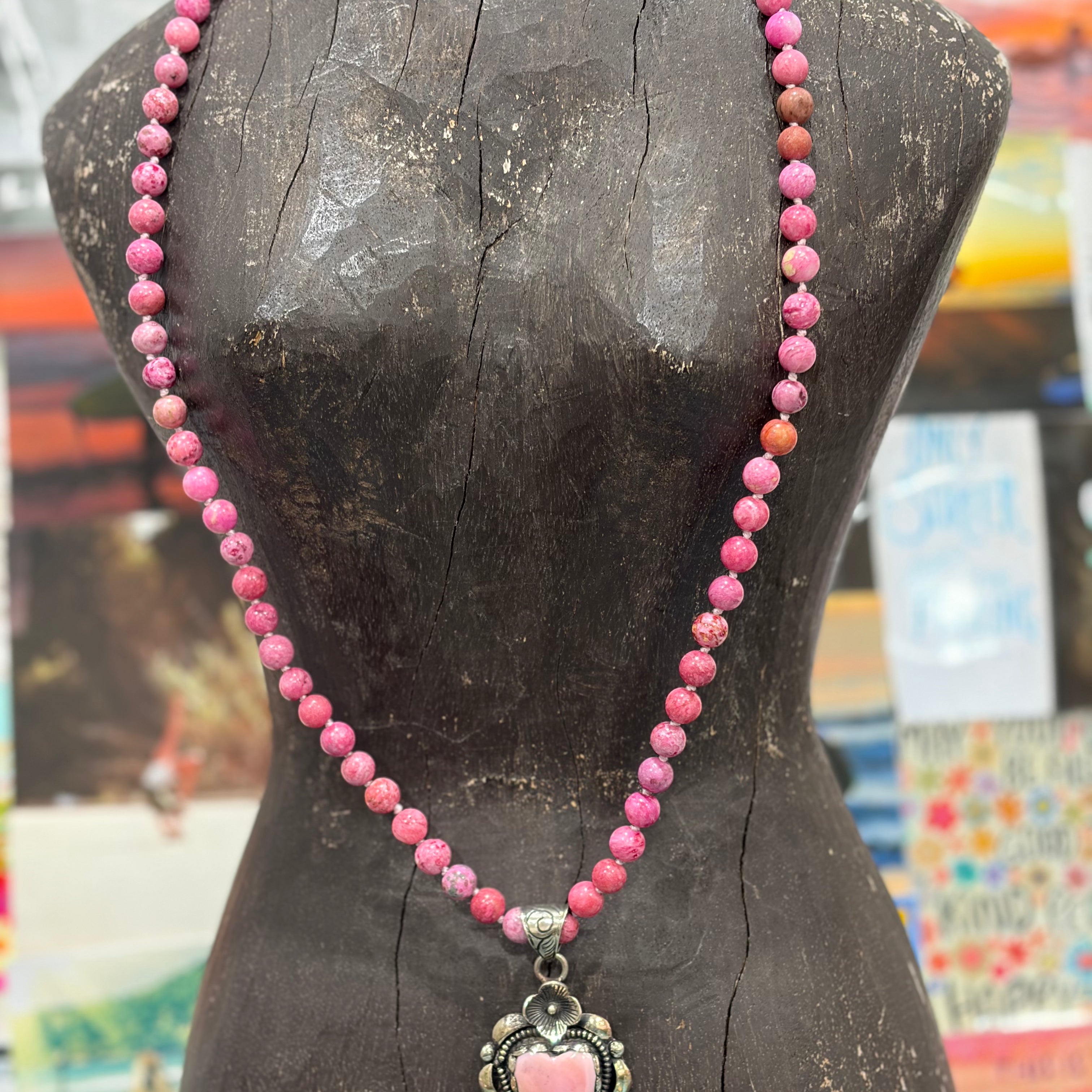 MALIBU HIPPIE Sea Sediment Tibetan Silver Conch Shell Heart OOAK Necklace on Simply Obsessed