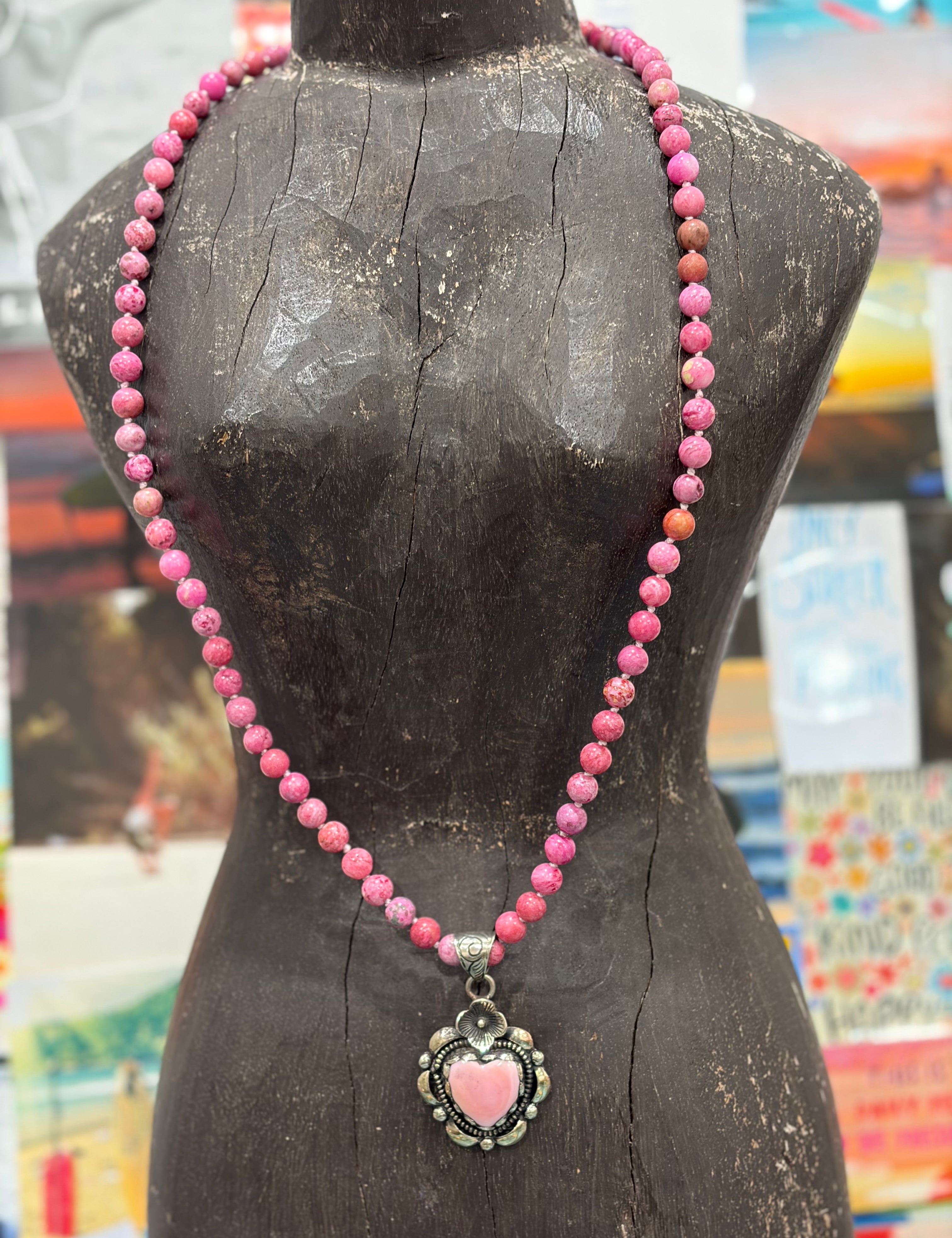 MALIBU HIPPIE Sea Sediment Tibetan Silver Conch Shell Heart OOAK Necklace on Simply Obsessed