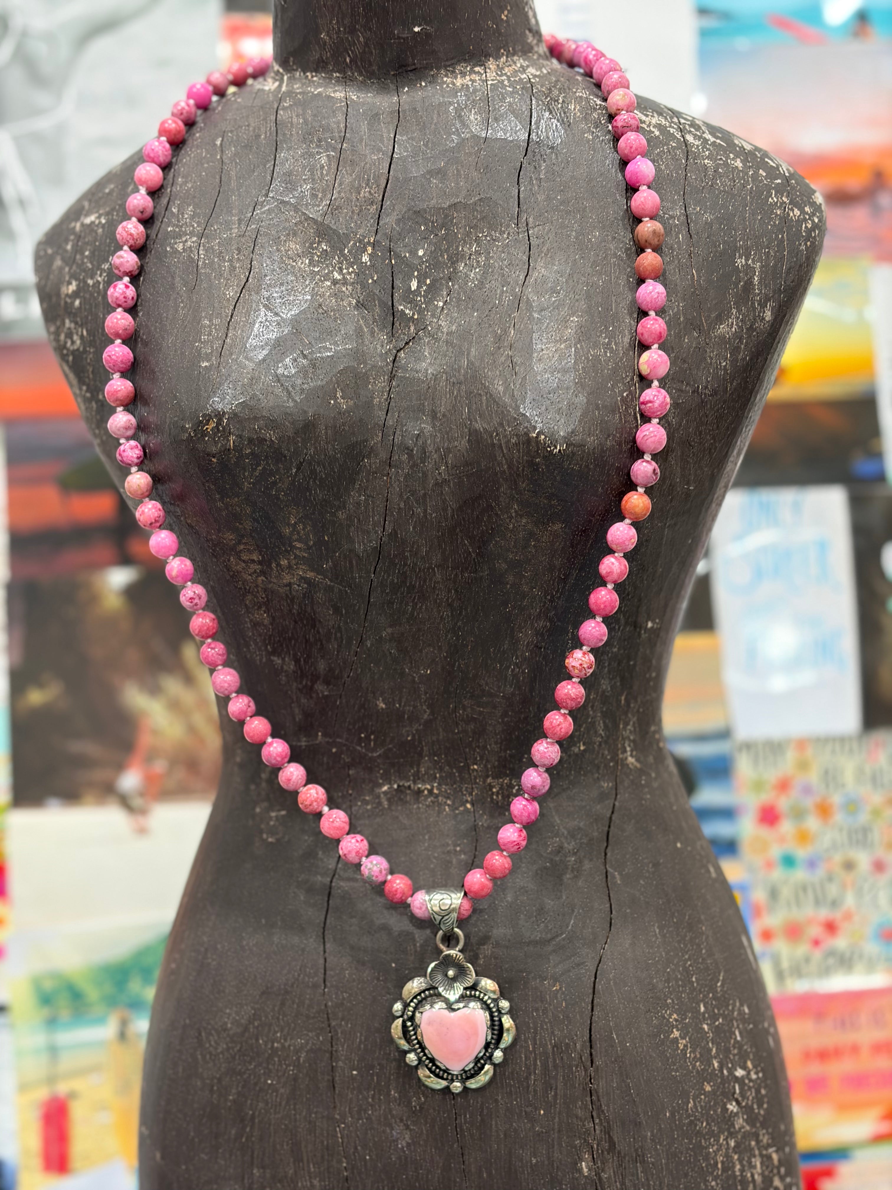 MALIBU HIPPIE Sea Sediment Tibetan Silver Conch Shell Heart OOAK Necklace on Simply Obsessed