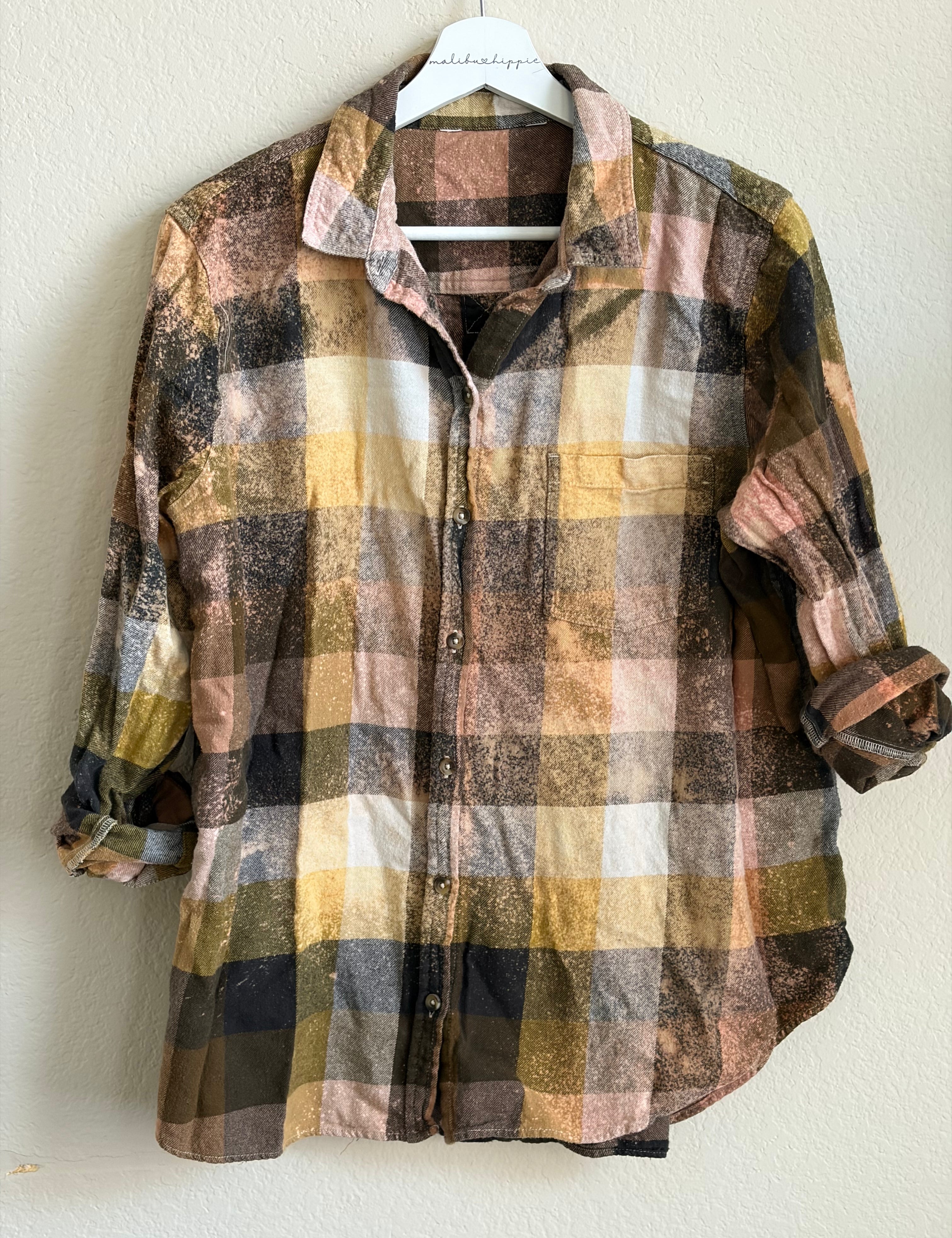 ***SALE*** Malibu Hippie LARGE Bleached Flannel #4 on Simply Obsessed