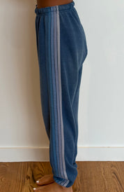 VINTAGE AVIATOR NATION Classic Five Stripe Sweatpants SMALL BLUE on Simply Obsessed