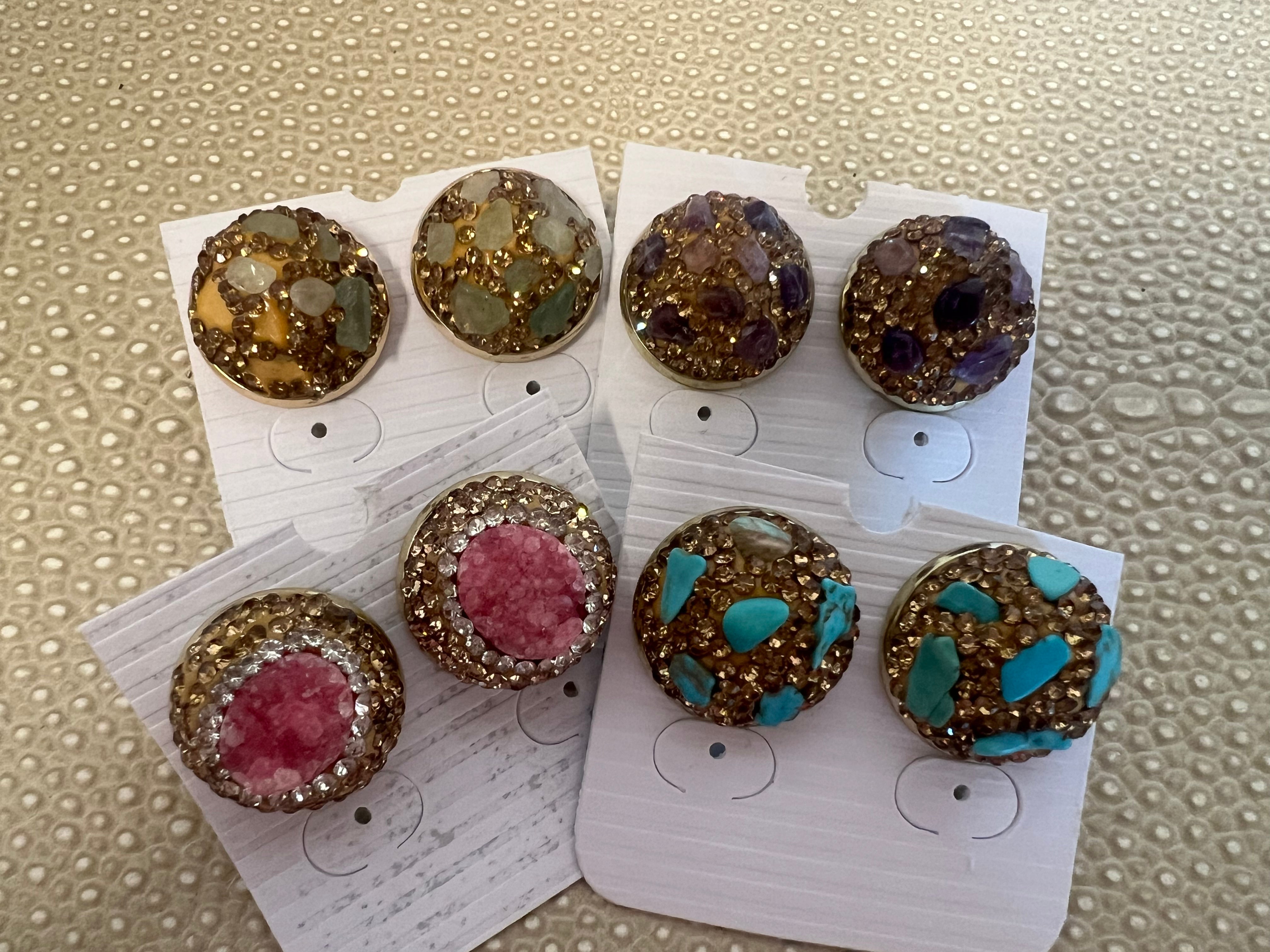 SALT OF THE EARTH Gemstone/Crystal Stud Earrings