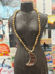 MALIBU HIPPIE Picture Jasper Tibetan Silver Mookaite Jasper Crescent Moon OOAK Necklace on Simply Obsessed
