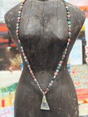 MALIBU HIPPIE Indian Agate Antique Buddha Amulet OOAK Necklace