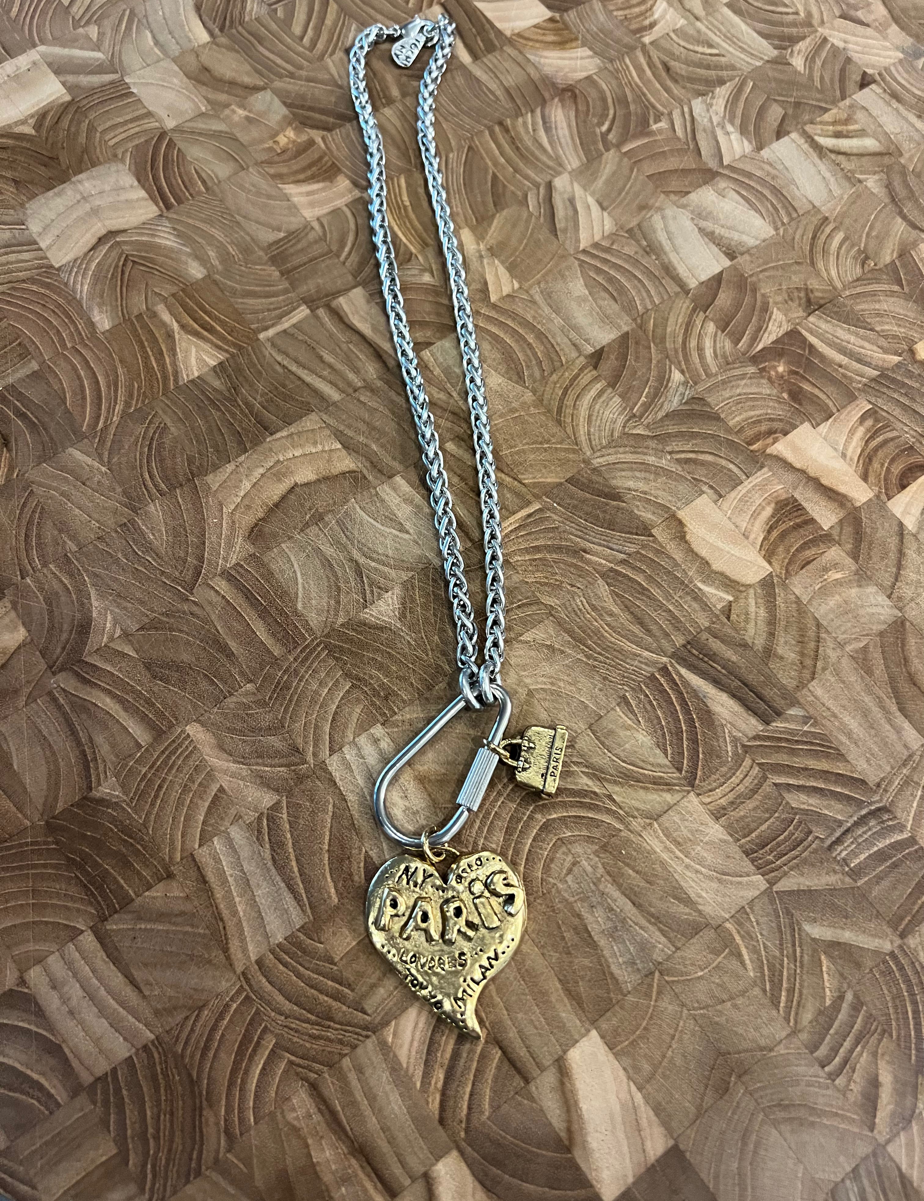 YOCHI Gold Paris Heart on Silver Chain **VEGAS LIVES** on Simply Obsessed